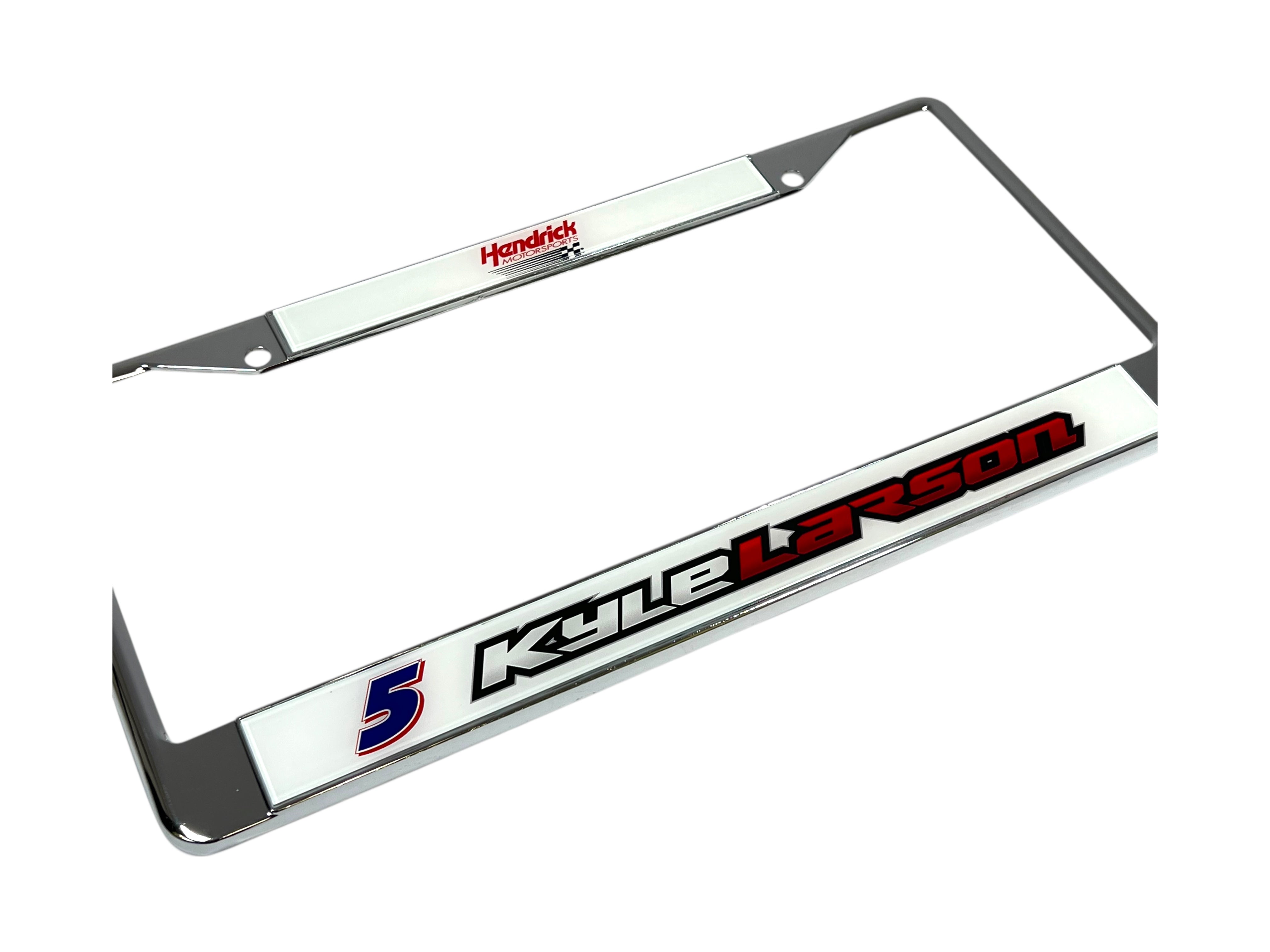 Kyle Larson Hendrickcars.com # & Name Rail Chrome License Plate Frame