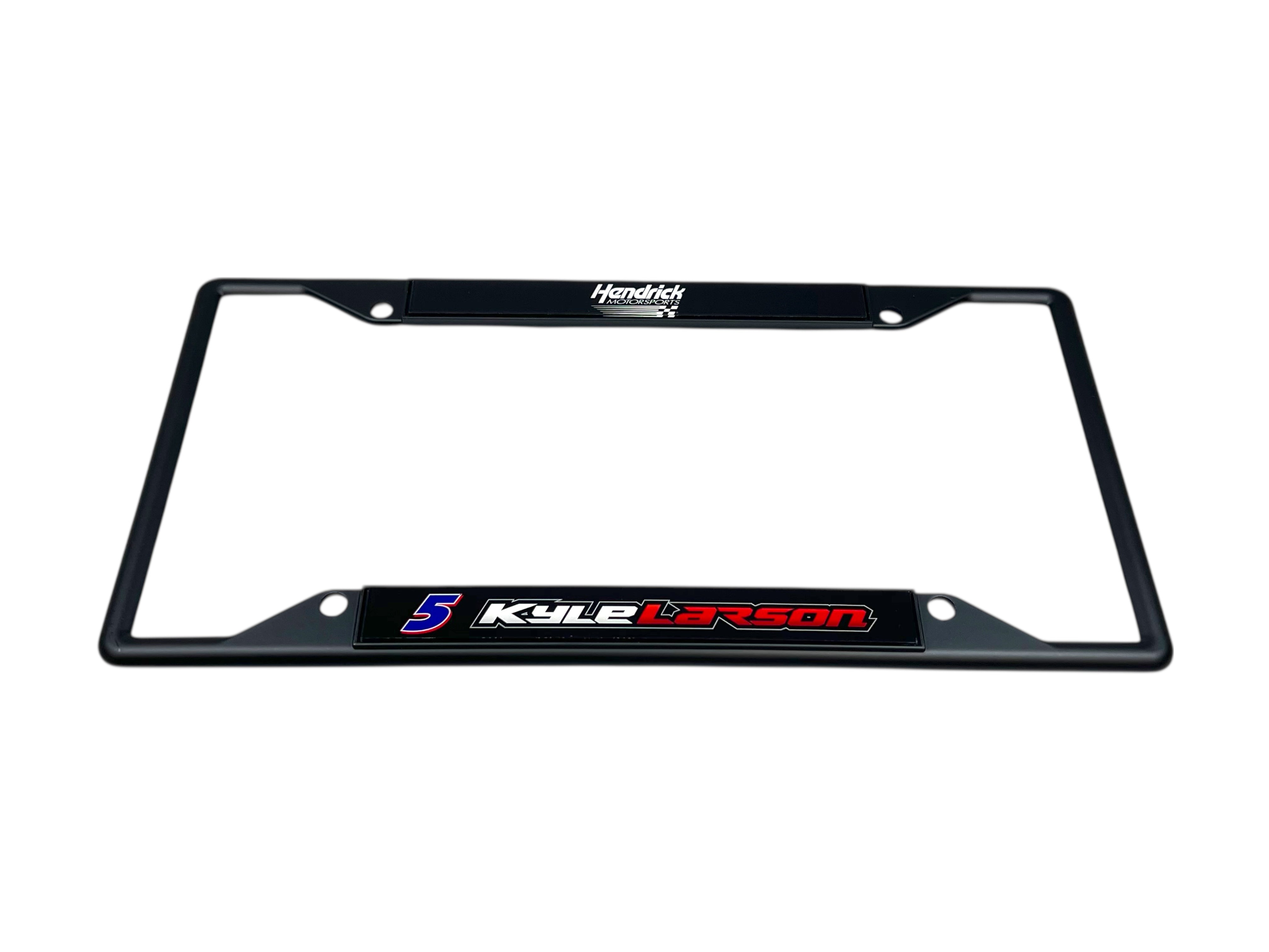 Kyle Larson Hendrickcars.com # & Name Rail Black License Plate Frame