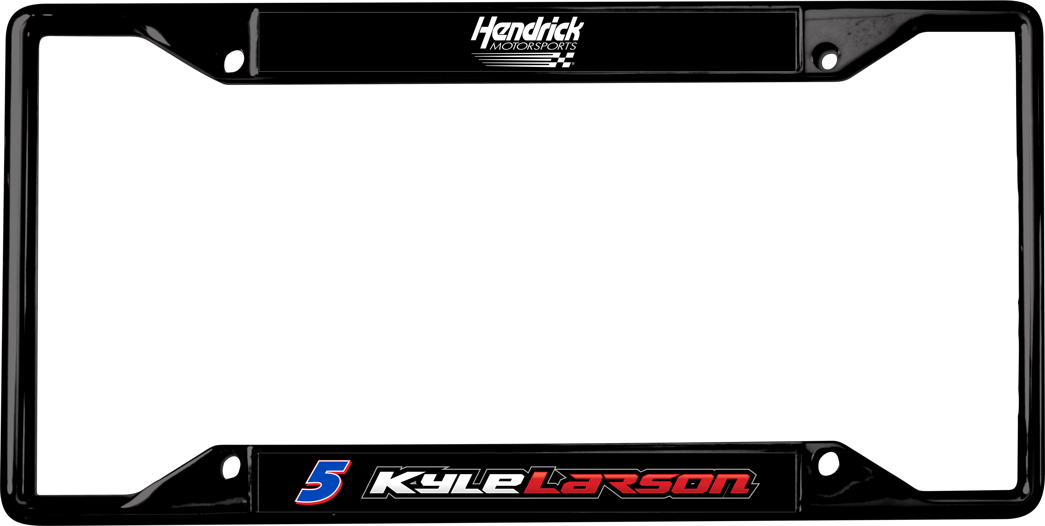 Kyle Larson Hendrickcars.com # & Name Rail Black License Plate Frame