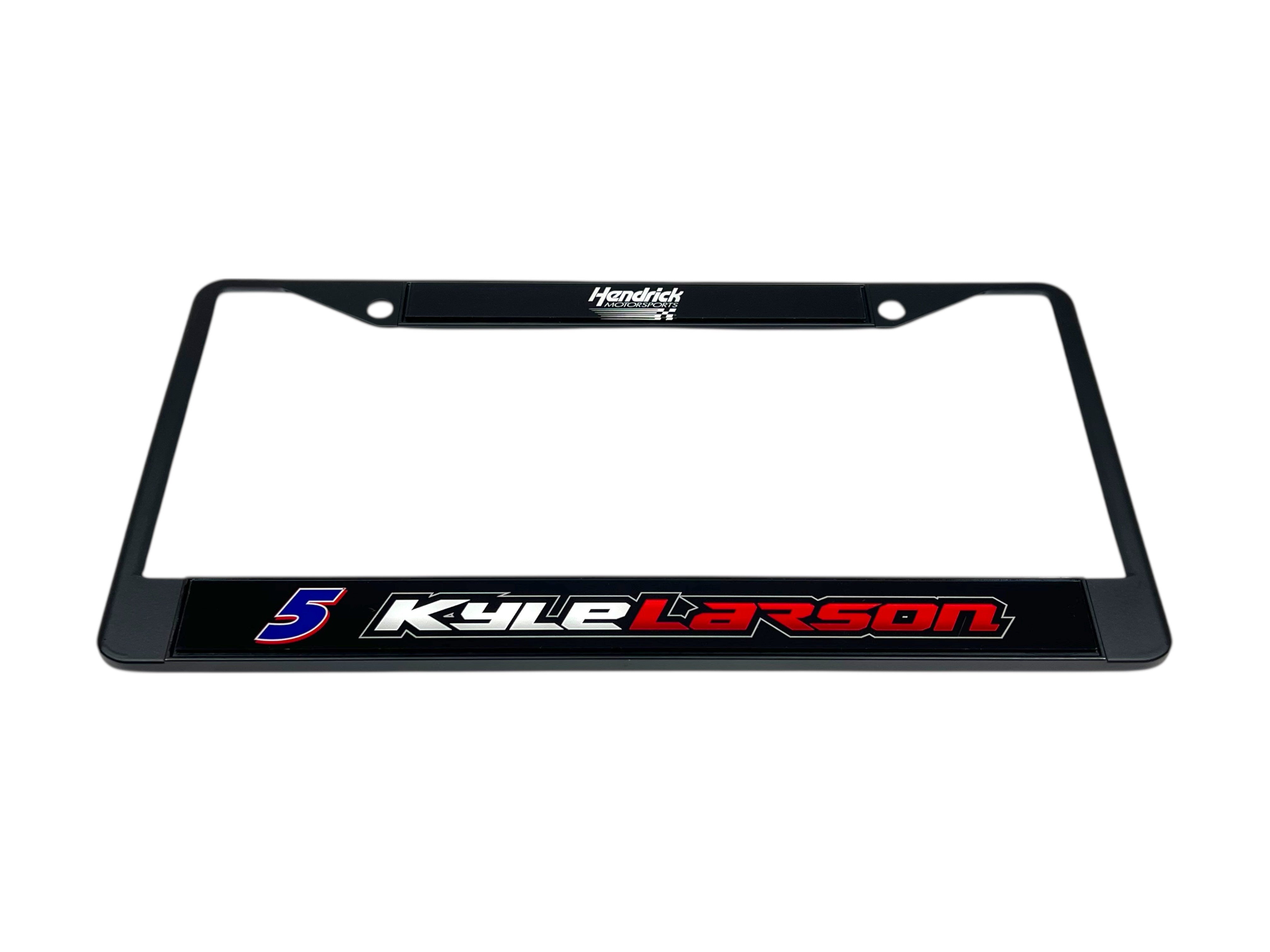 Kyle Larson Hendrickcars.com # & Name Rail Black License Plate Frame