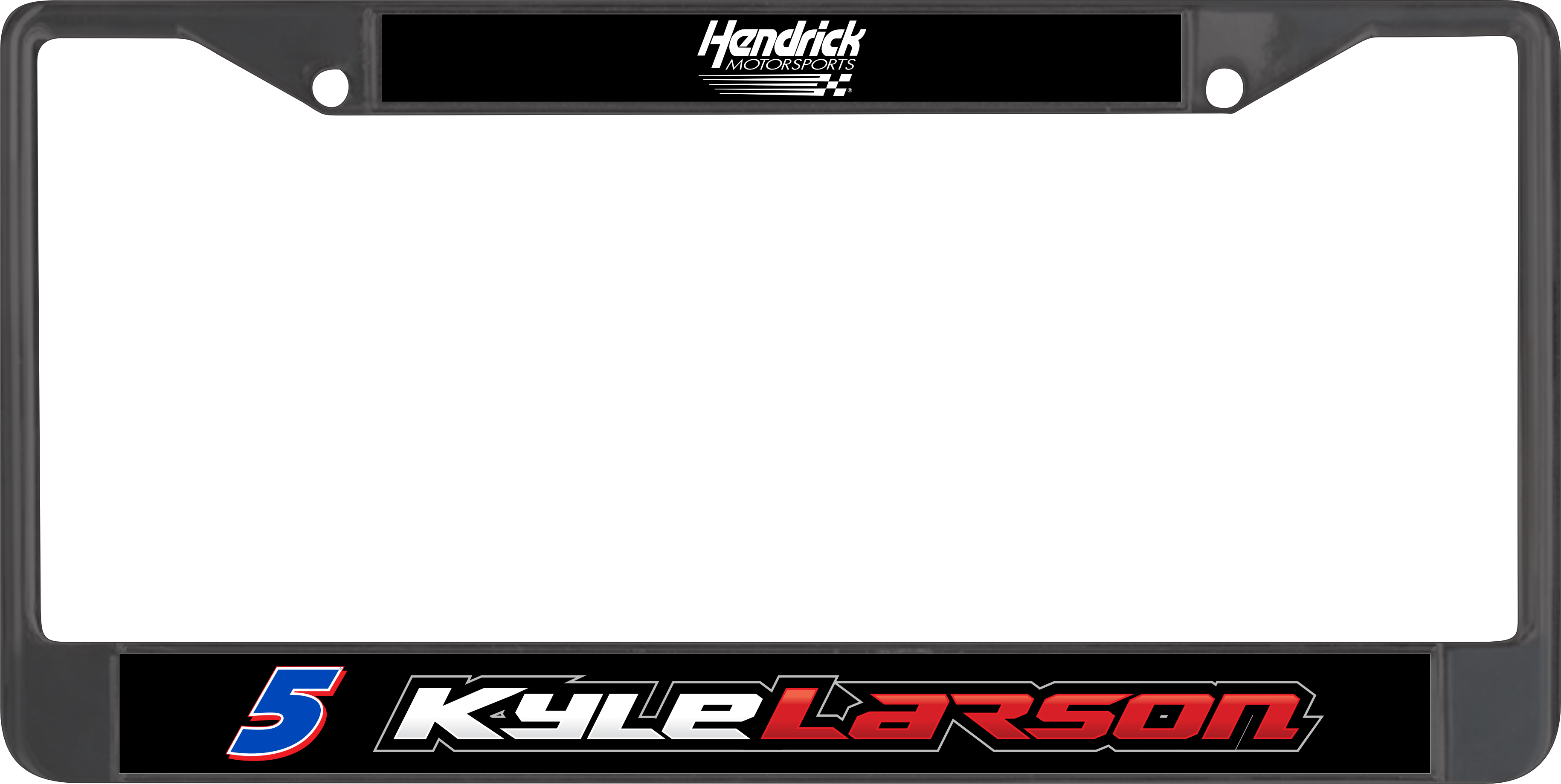 Kyle Larson Hendrickcars.com # & Name Rail Black License Plate Frame