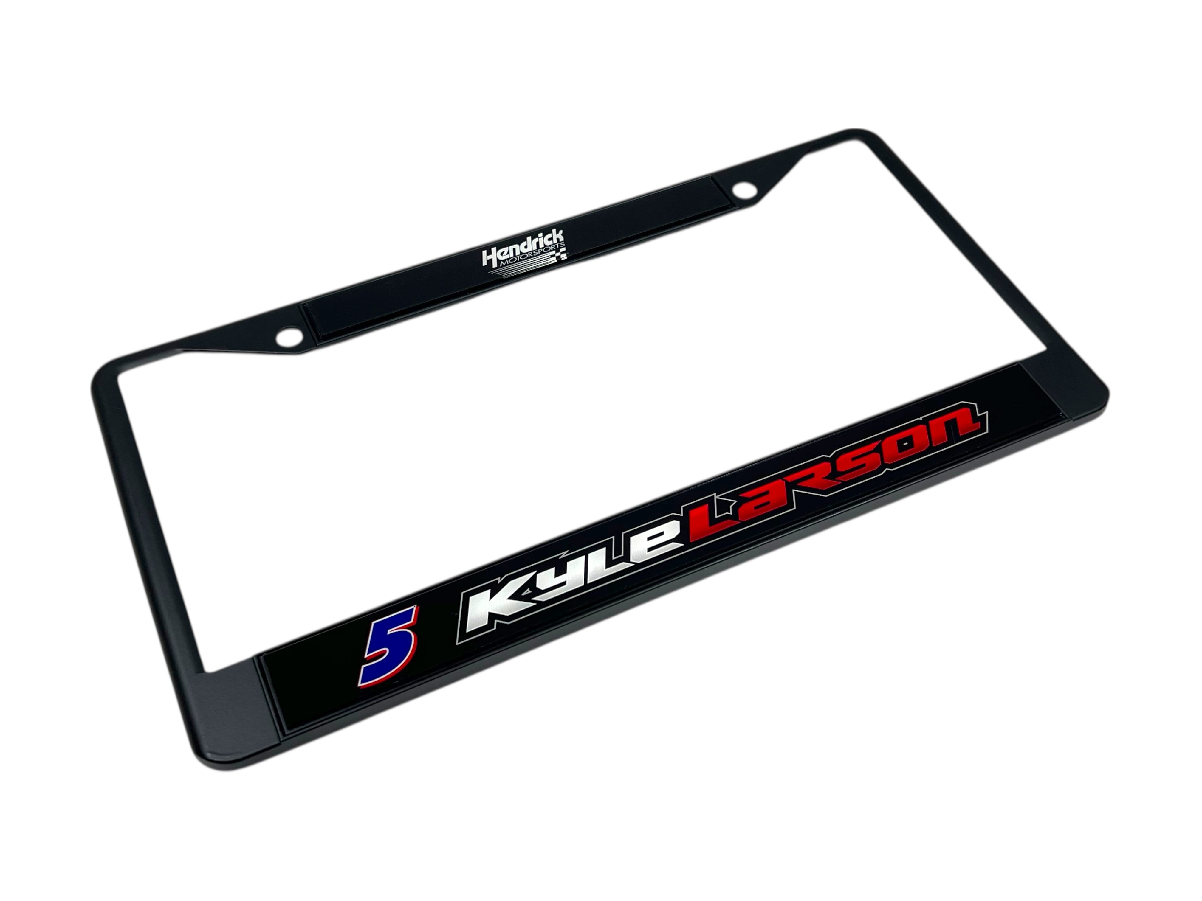 Kyle Larson Hendrickcars.com # & Name Rail Black License Plate Frame