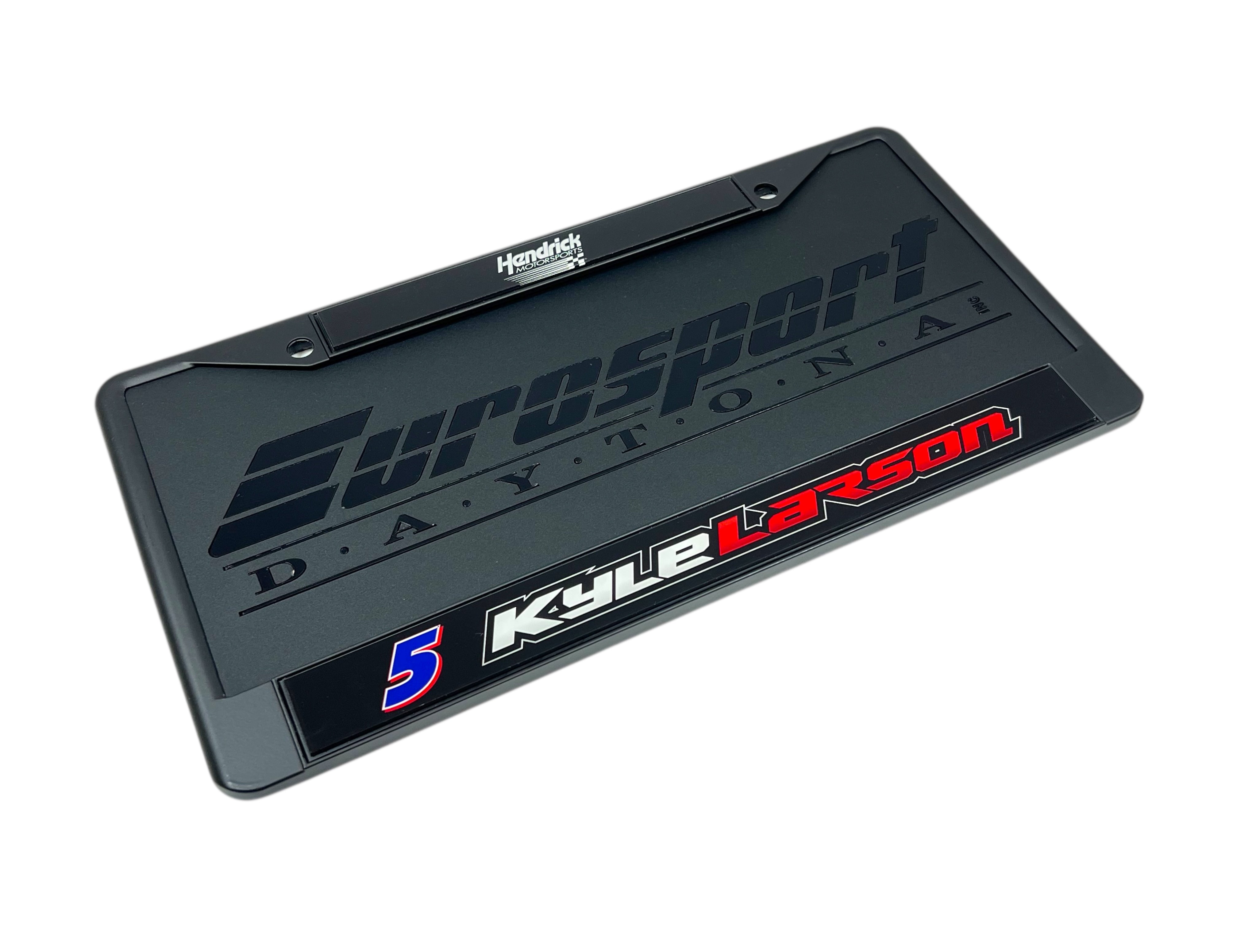 Kyle Larson Hendrickcars.com # & Name Rail Black License Plate Frame