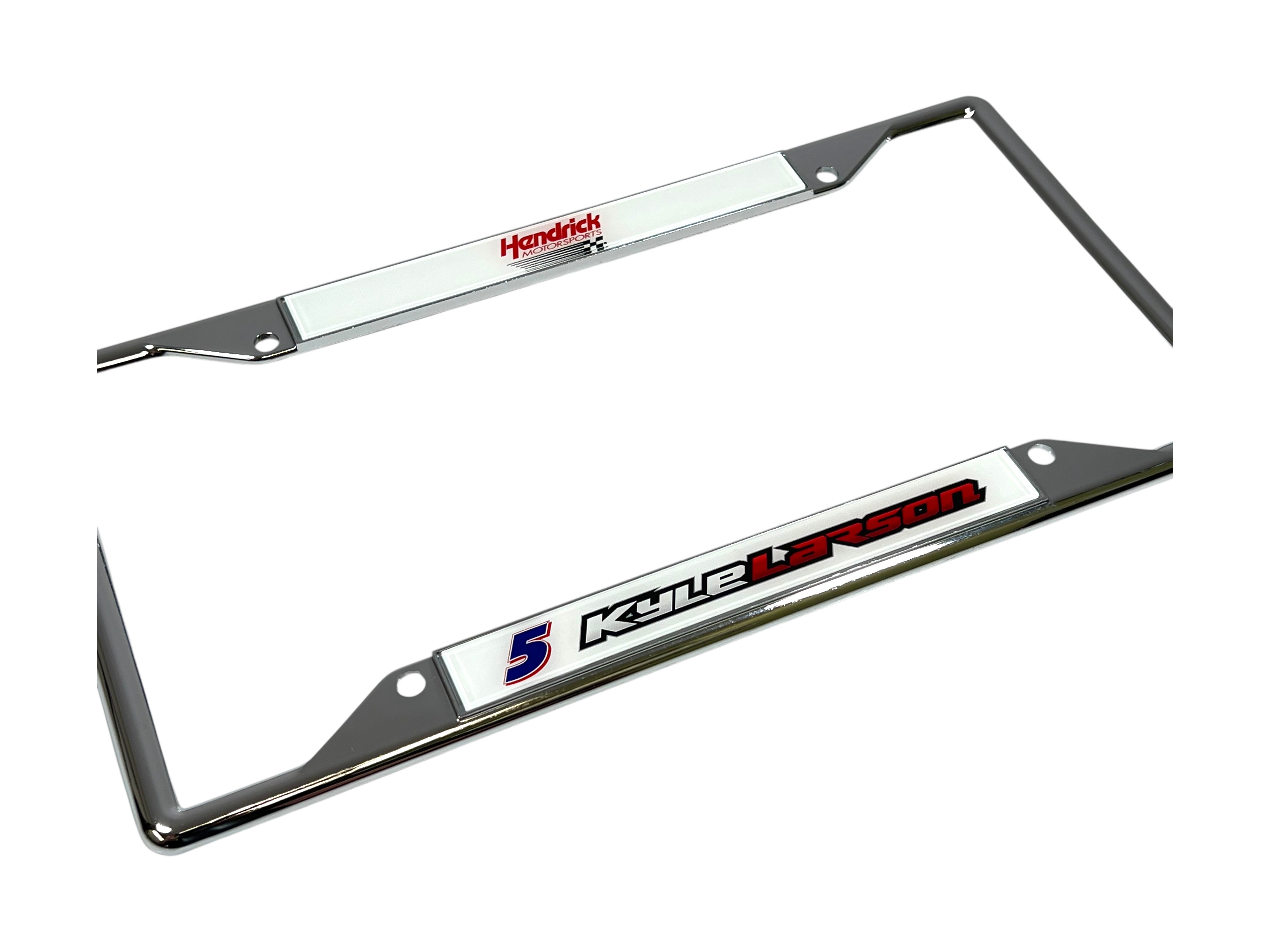 Kyle Larson Hendrickcars.com # & Name Rail Chrome License Plate Frame