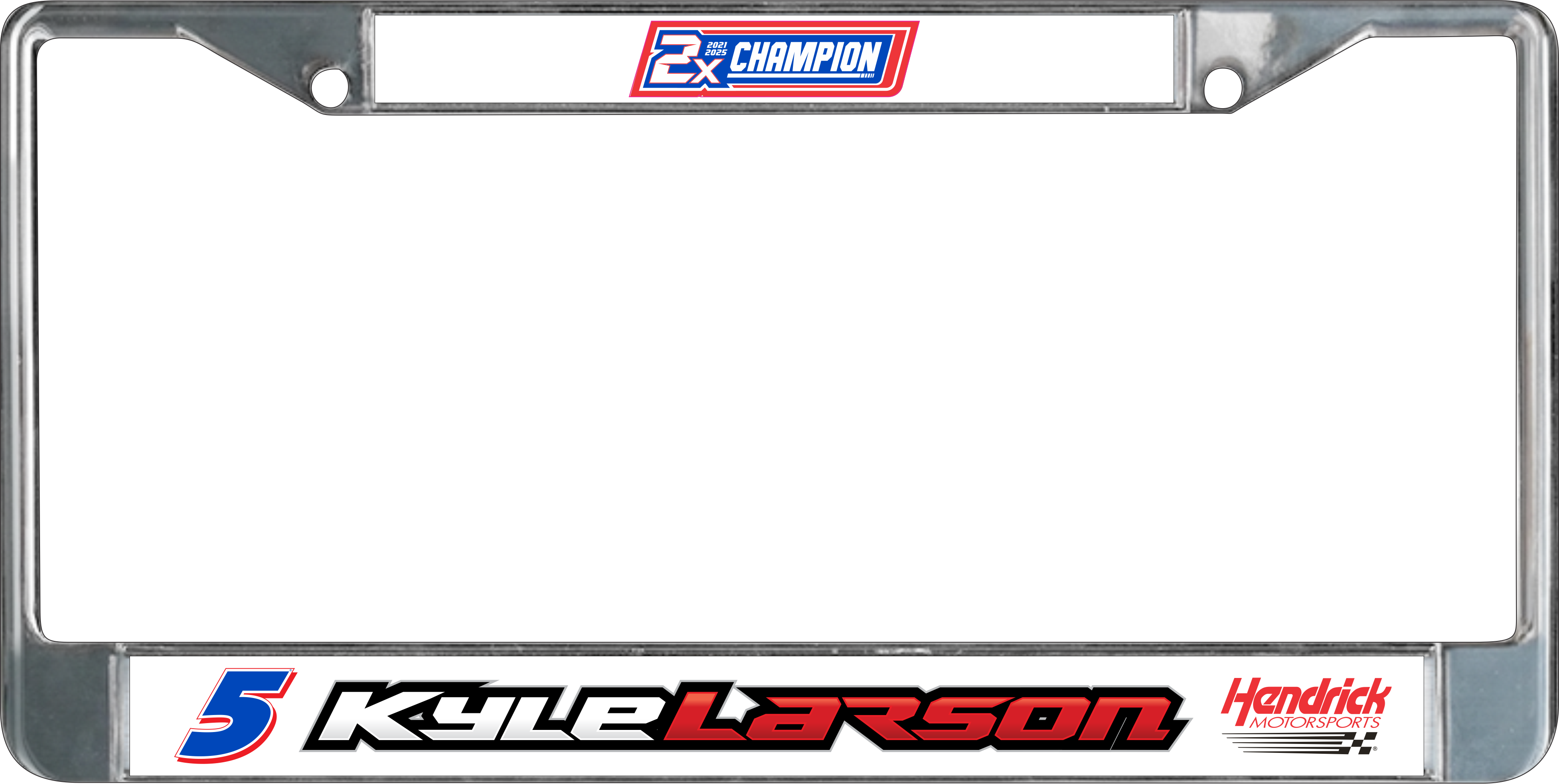 Kyle Larson 2X Champion Chrome License Plate Frame