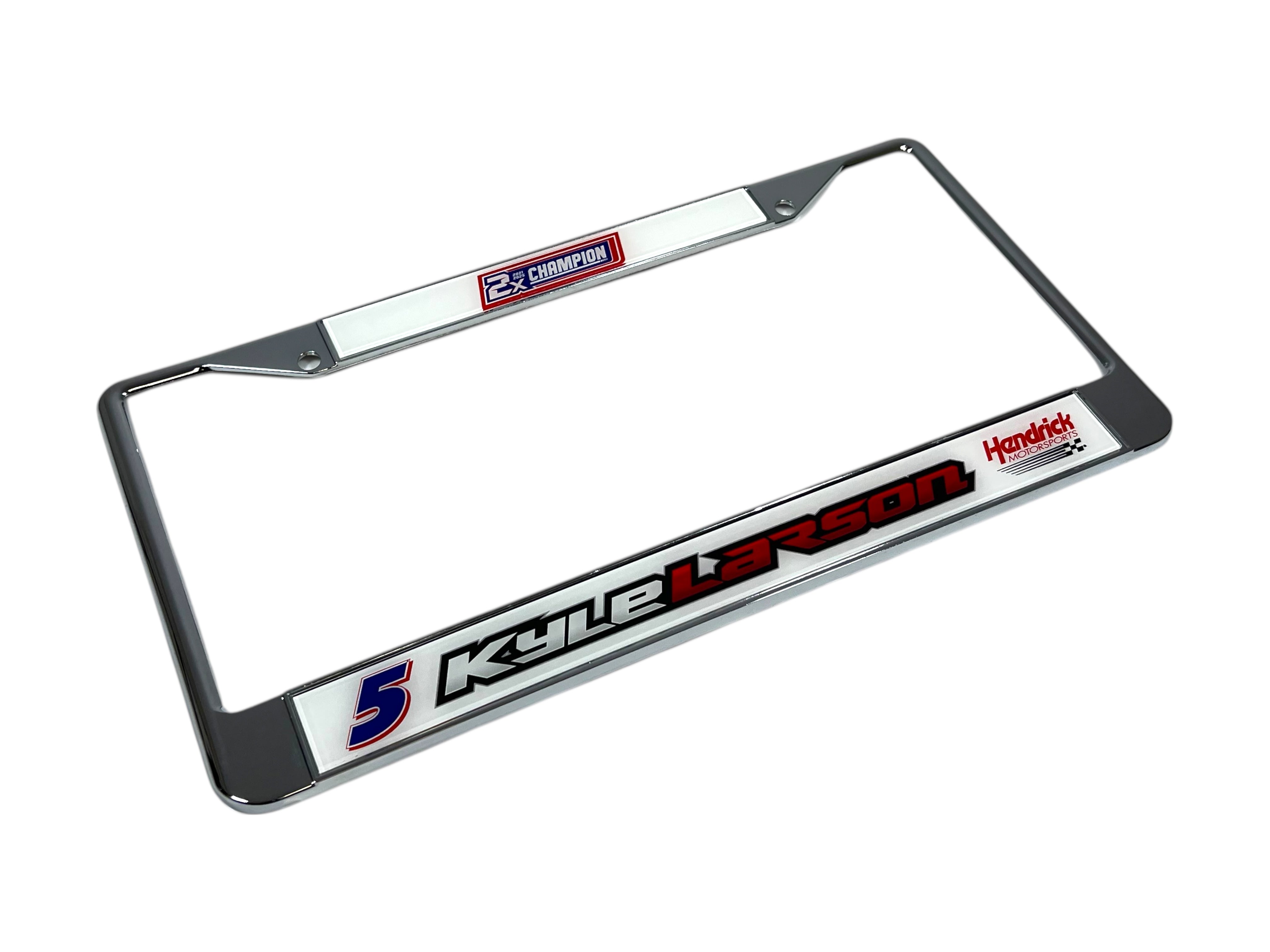 Kyle Larson 2X Champion Chrome License Plate Frame