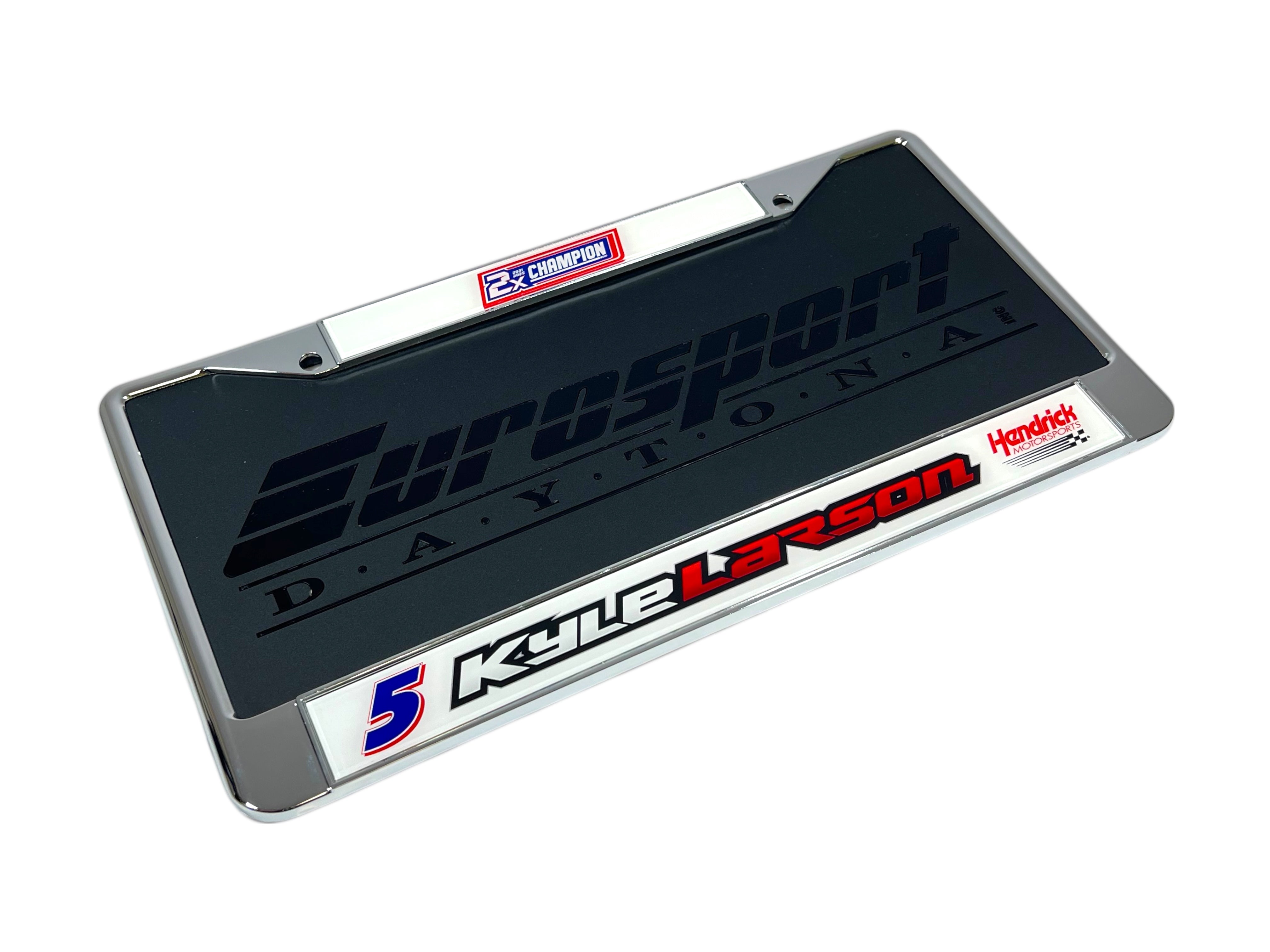 Kyle Larson 2X Champion Chrome License Plate Frame