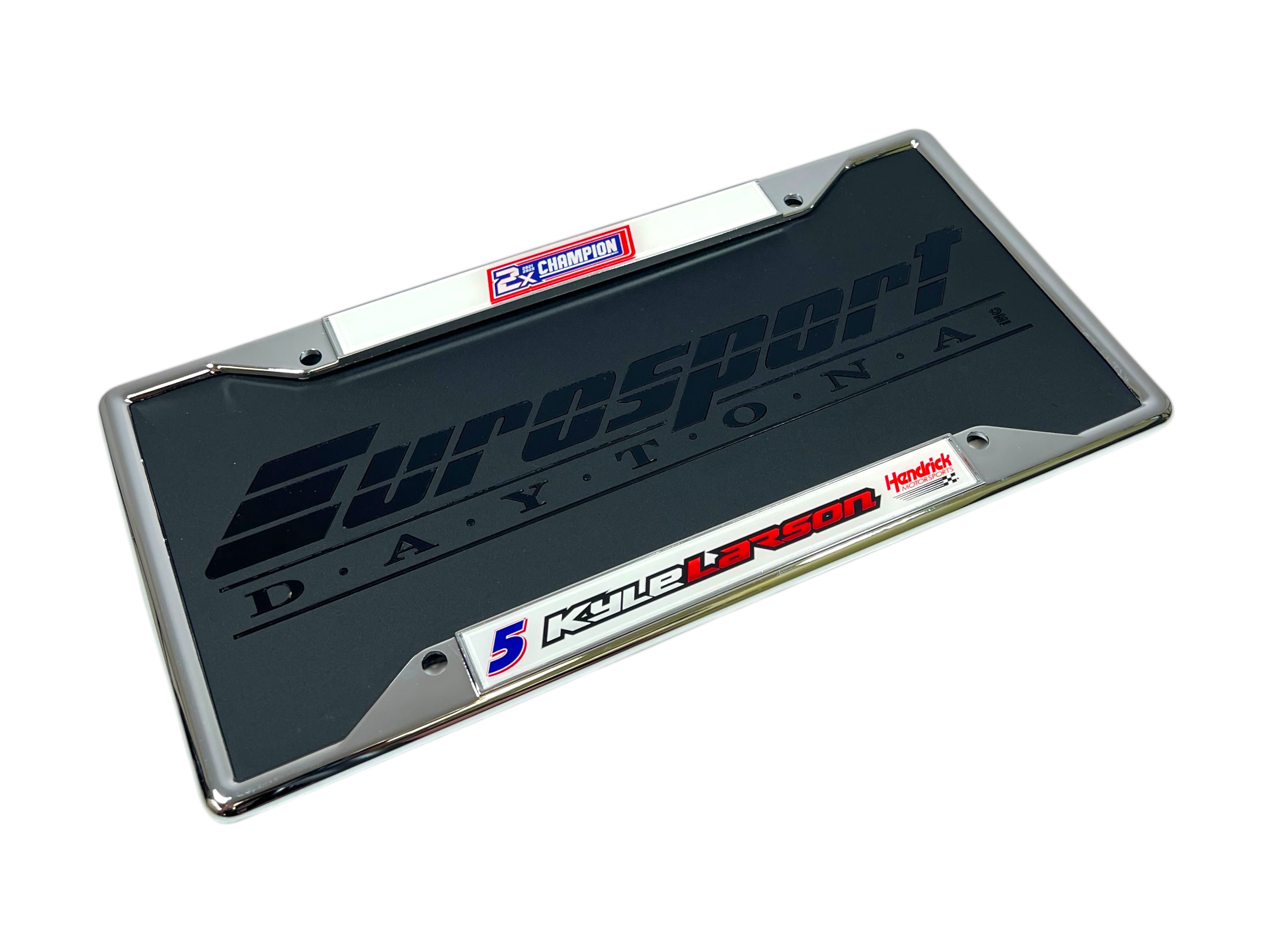 Kyle Larson 2X Champion Chrome License Plate Frame