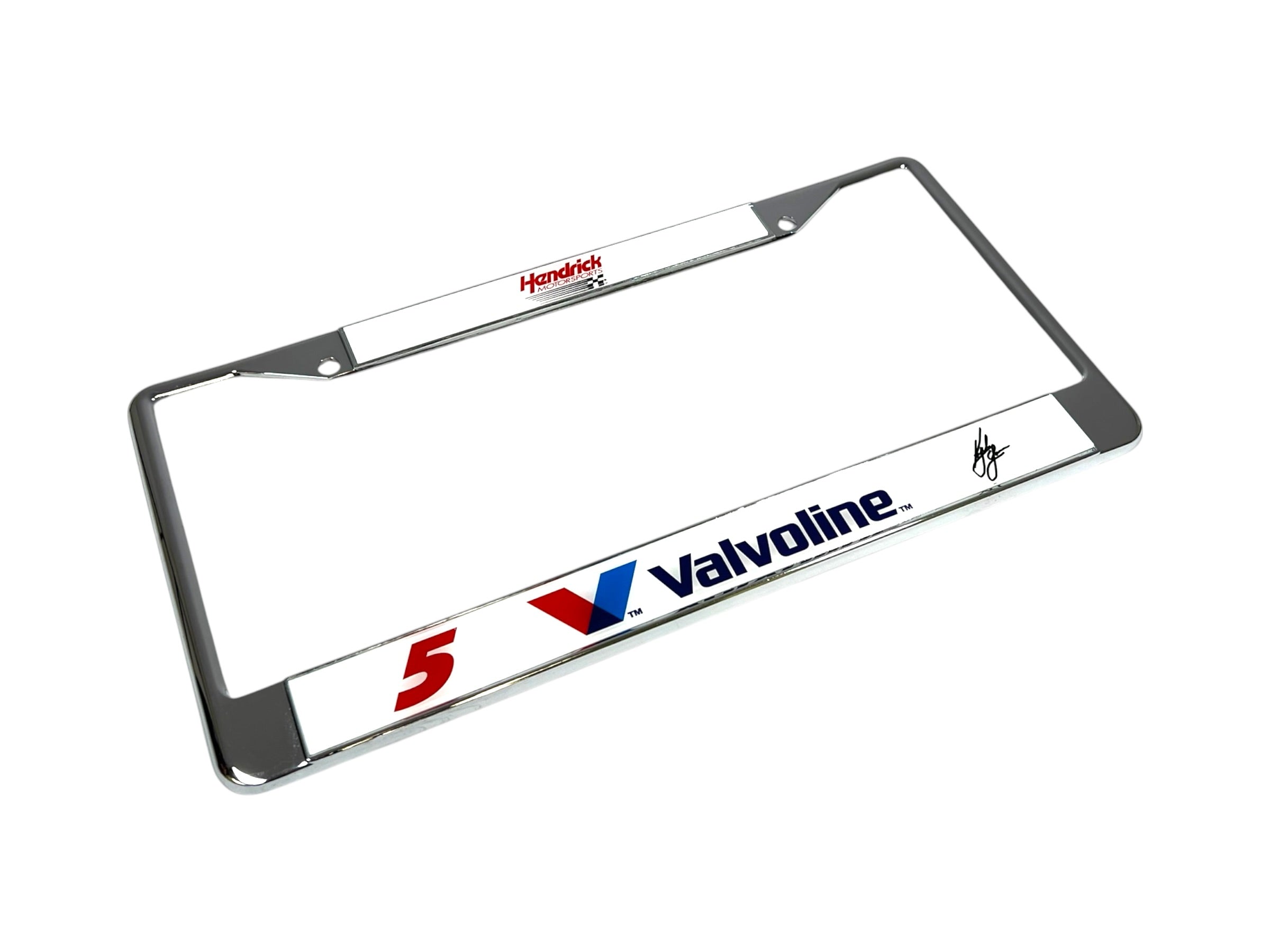 Kyle Larson Valvoline # & Sponsor Chrome License Plate Frame