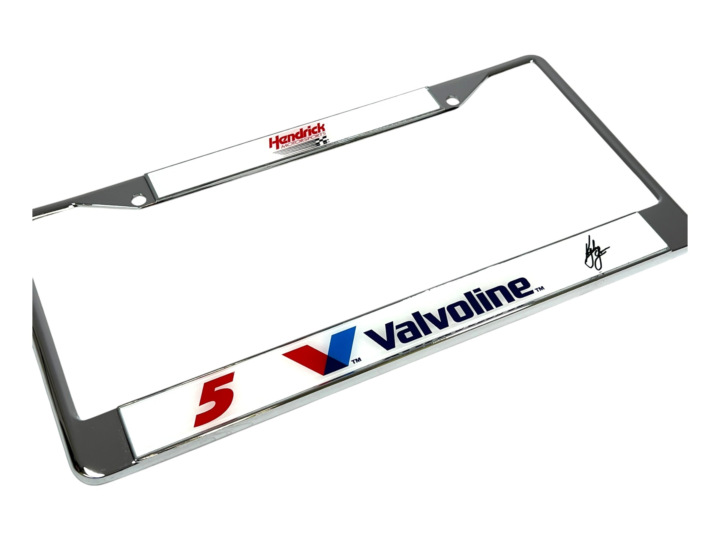 Kyle Larson Valvoline # & Sponsor Chrome License Plate Frame