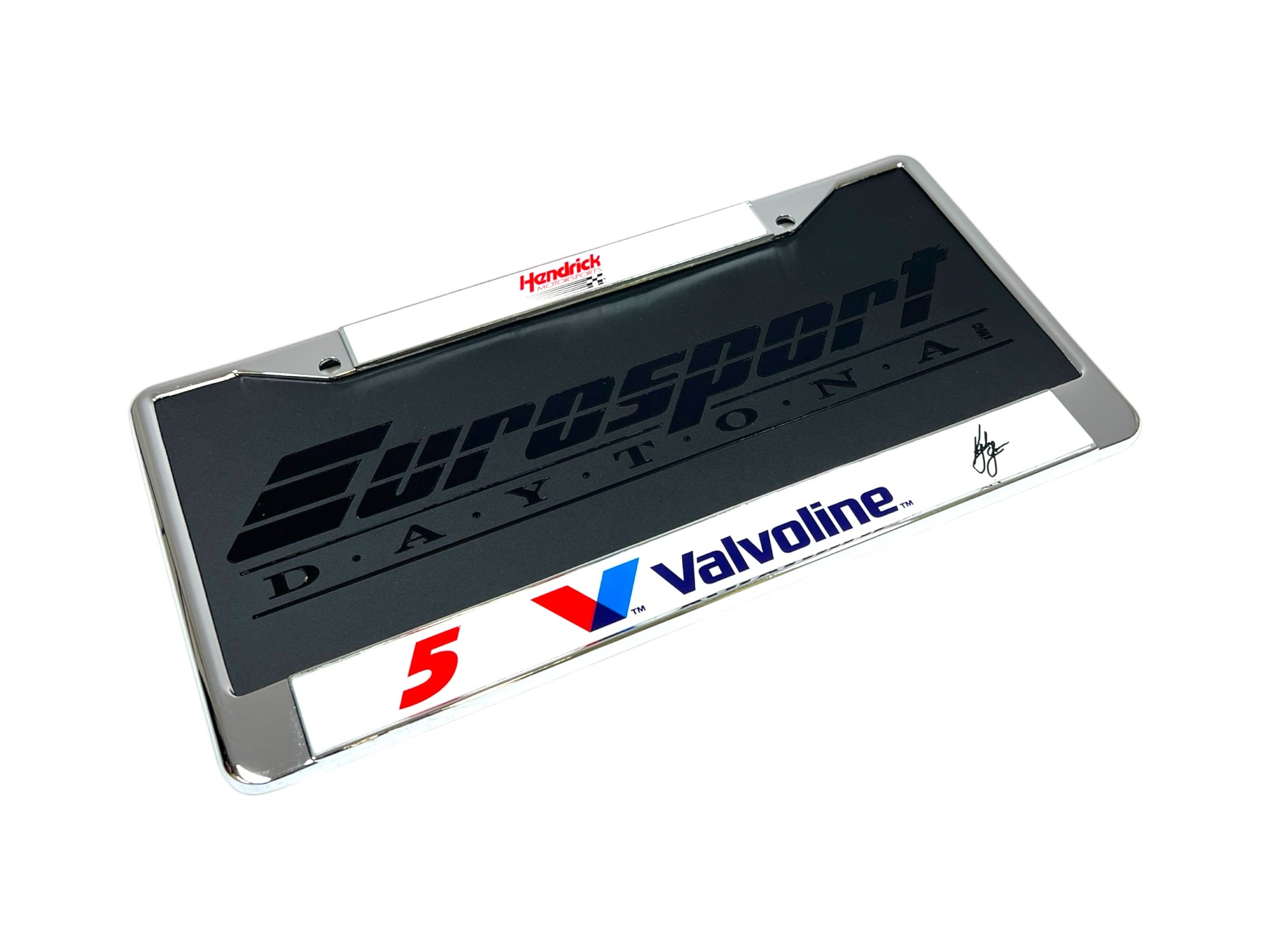 Kyle Larson Valvoline # & Sponsor Chrome License Plate Frame