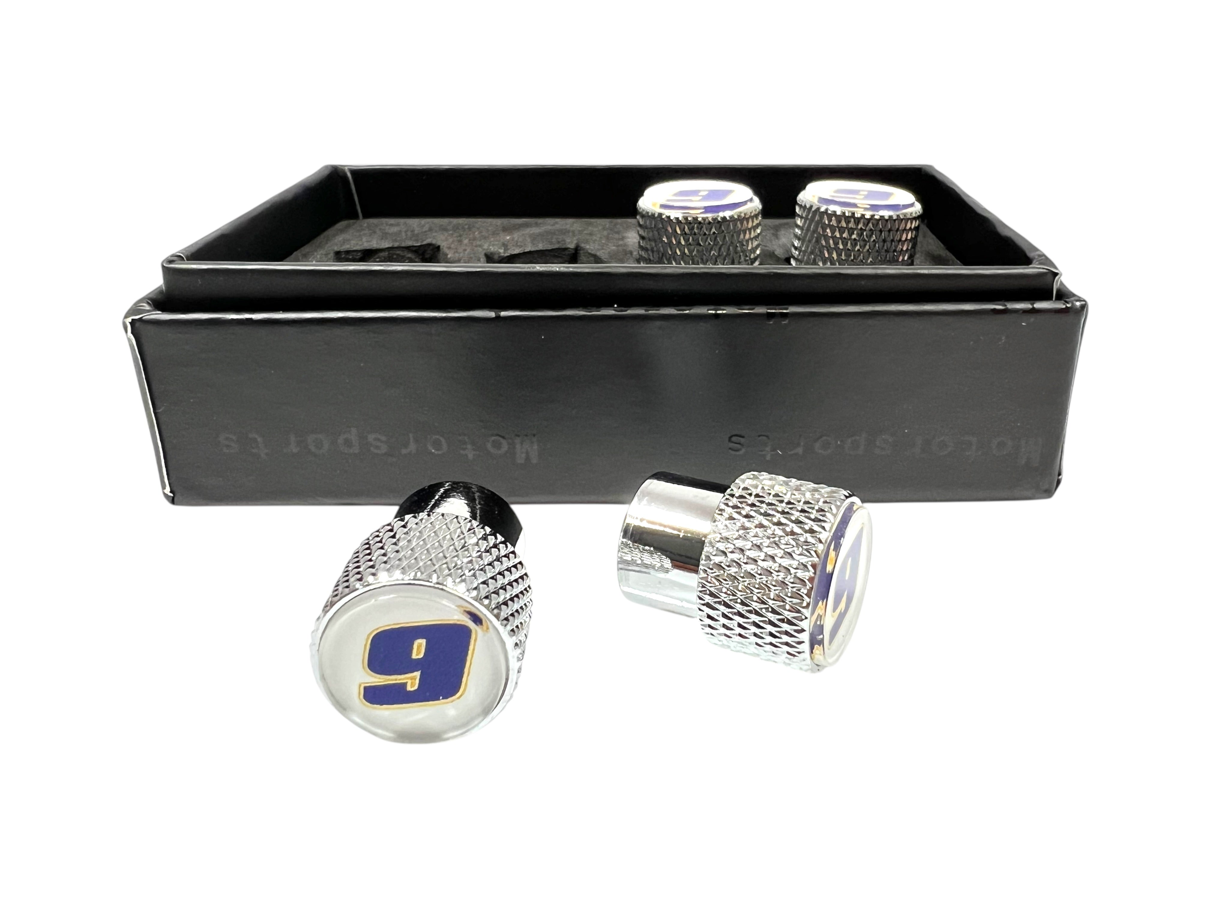 Chase Elliott NAPA # Only Chrome Knurled Valve Stem Caps