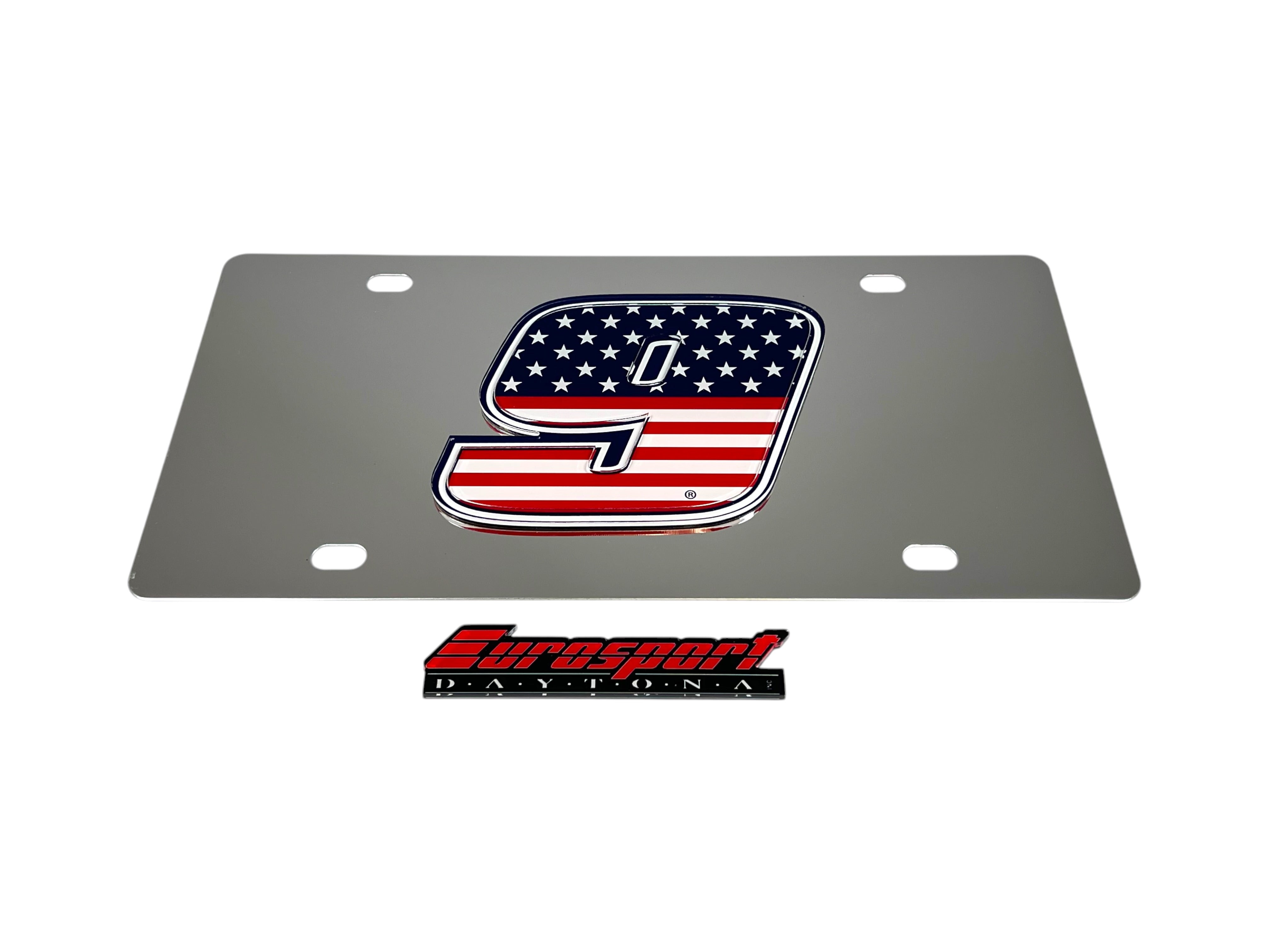 Chase Elliott Patriotic #9 Stainless Steel License Plate