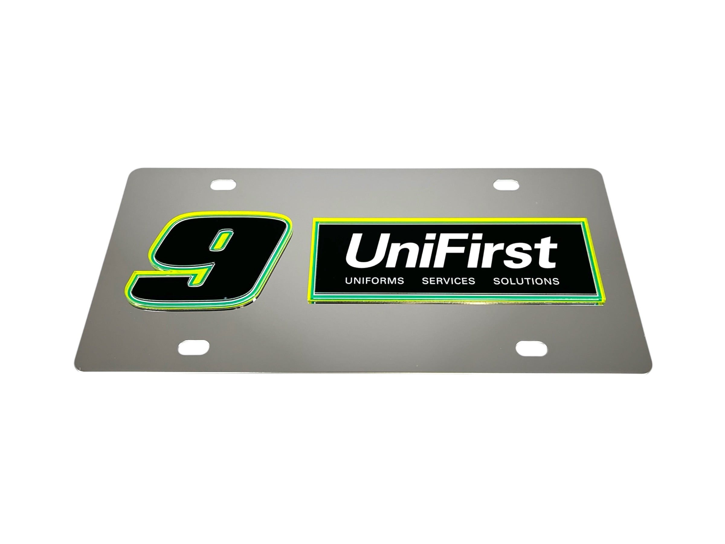 Chase Elliott UniFirst # & Sponsor Stainless Steel License Plate