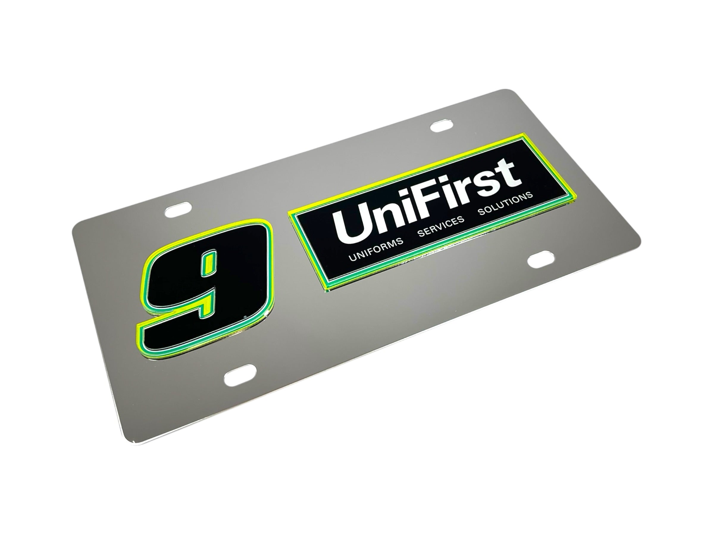 Chase Elliott UniFirst # & Sponsor Stainless Steel License Plate
