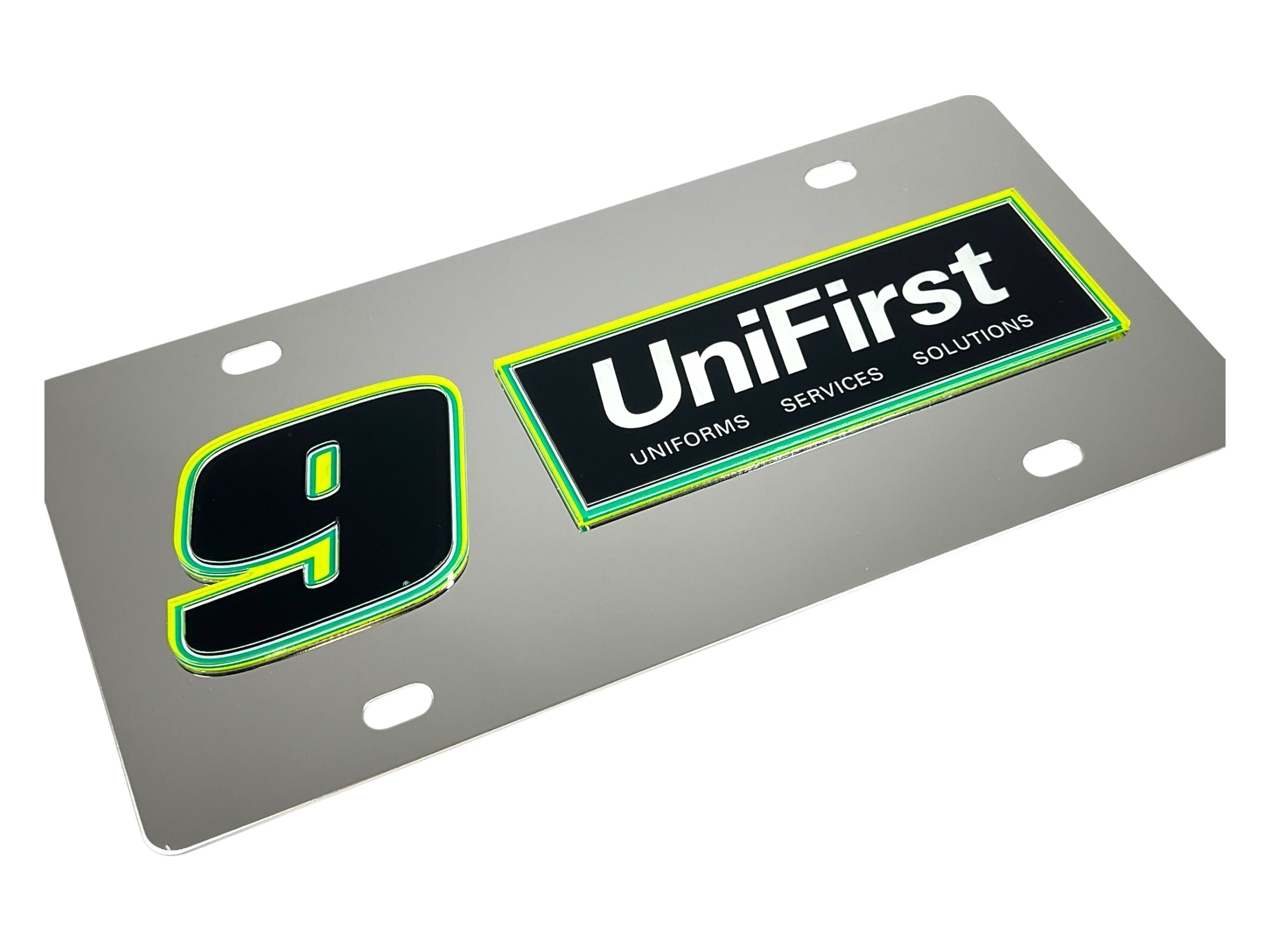 Chase Elliott UniFirst # & Sponsor Stainless Steel License Plate