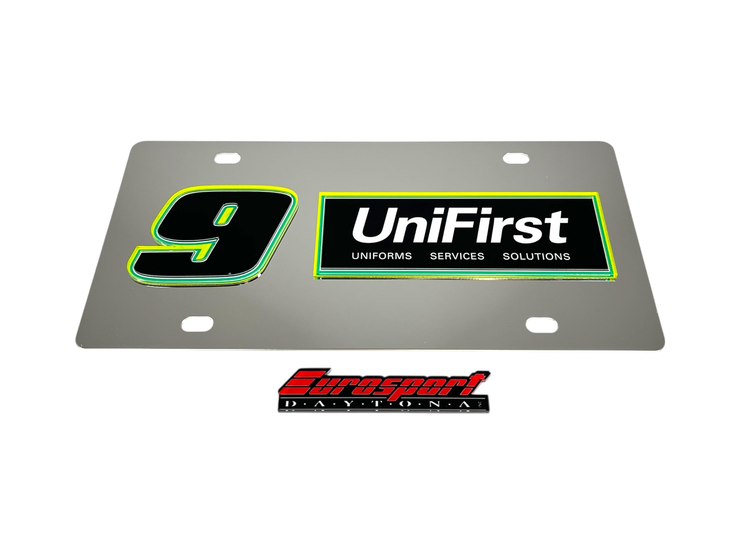 Chase Elliott UniFirst # & Sponsor Stainless Steel License Plate