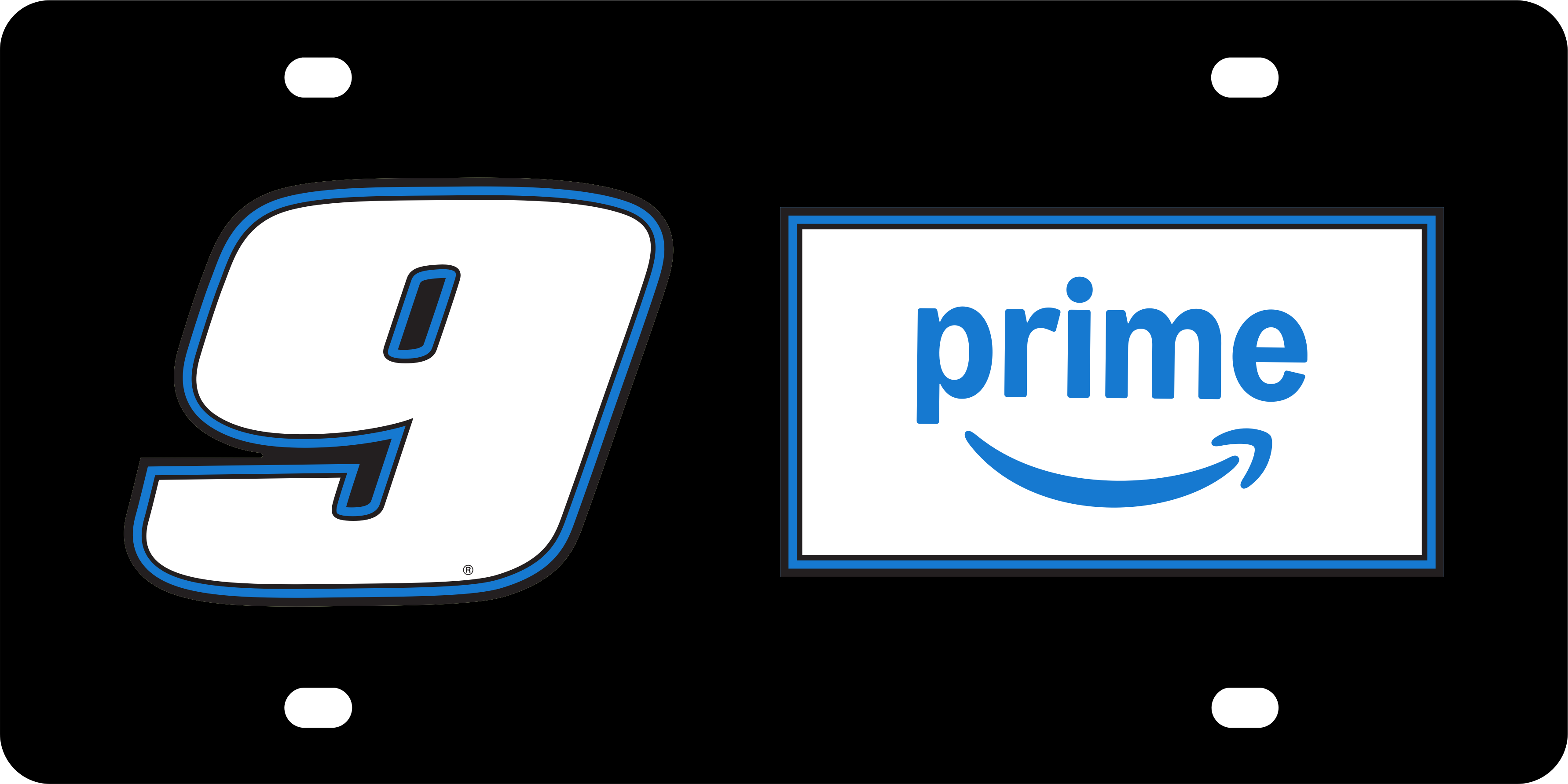 Chase Elliott Amazon Prime # & Sponsor Acrylic License Plate