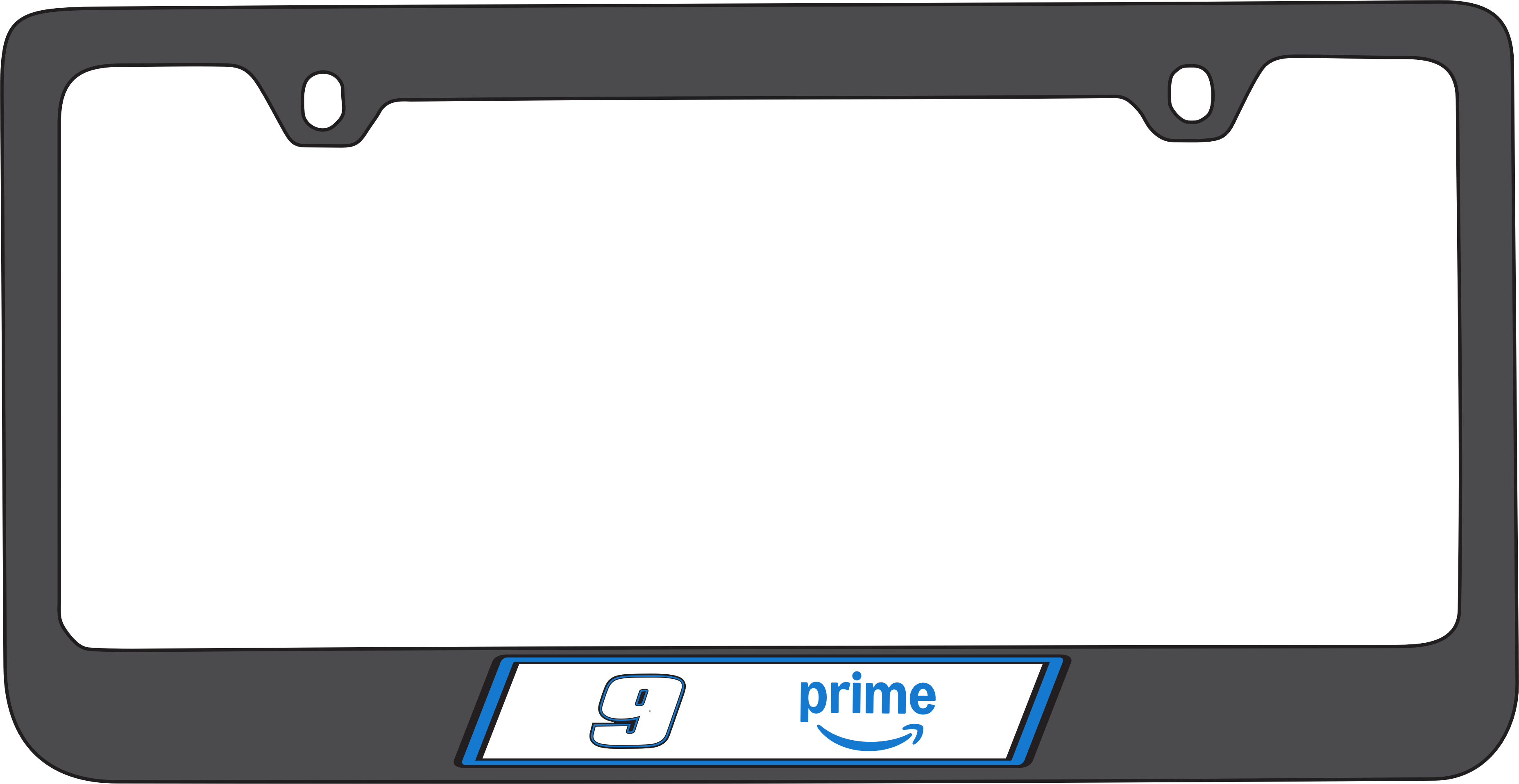 Chase Elliott Amazon Prime # & Sponsor Black License Plate Frame