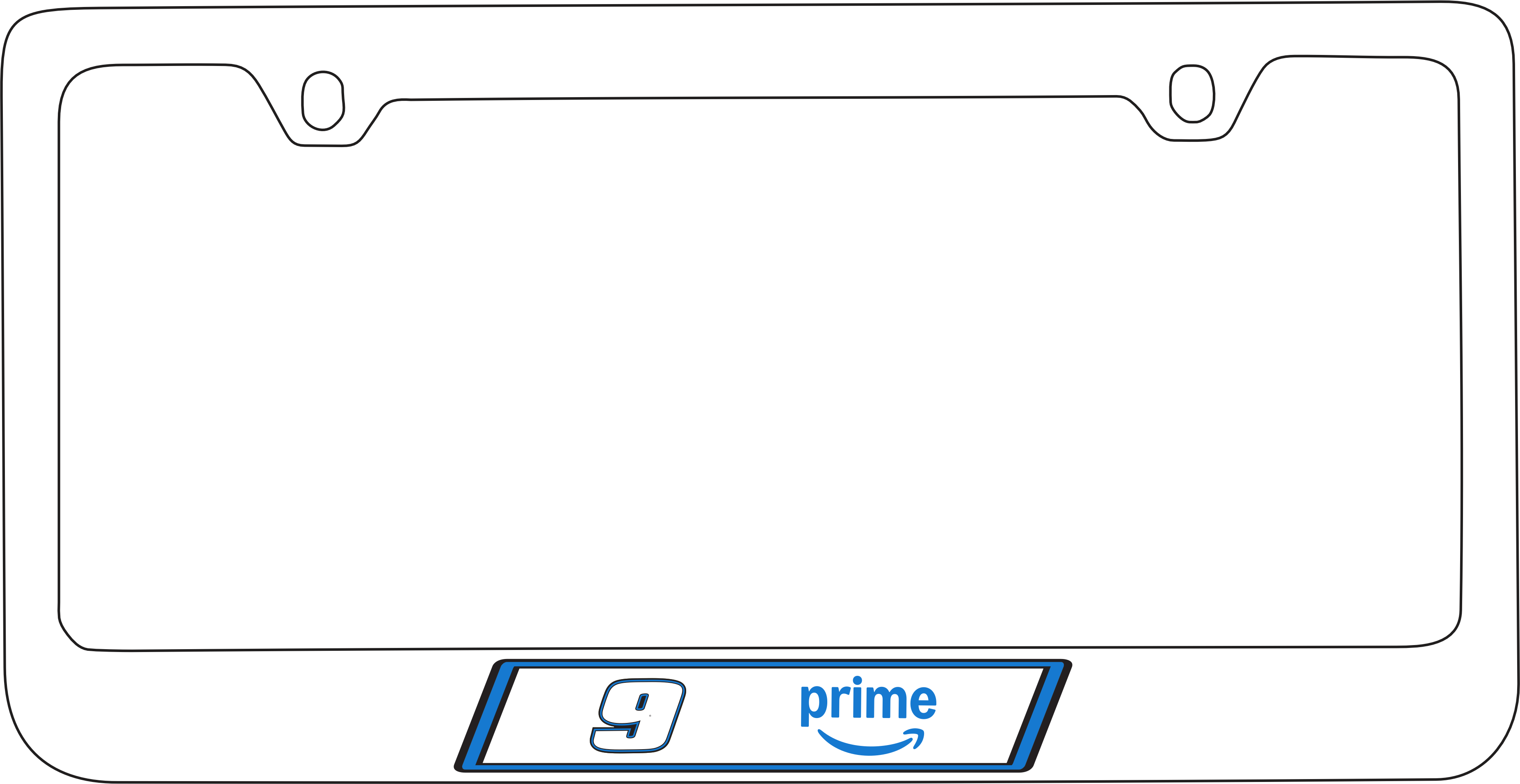 Chase Elliott Amazon Prime # & Sponsor White License Plate Frame