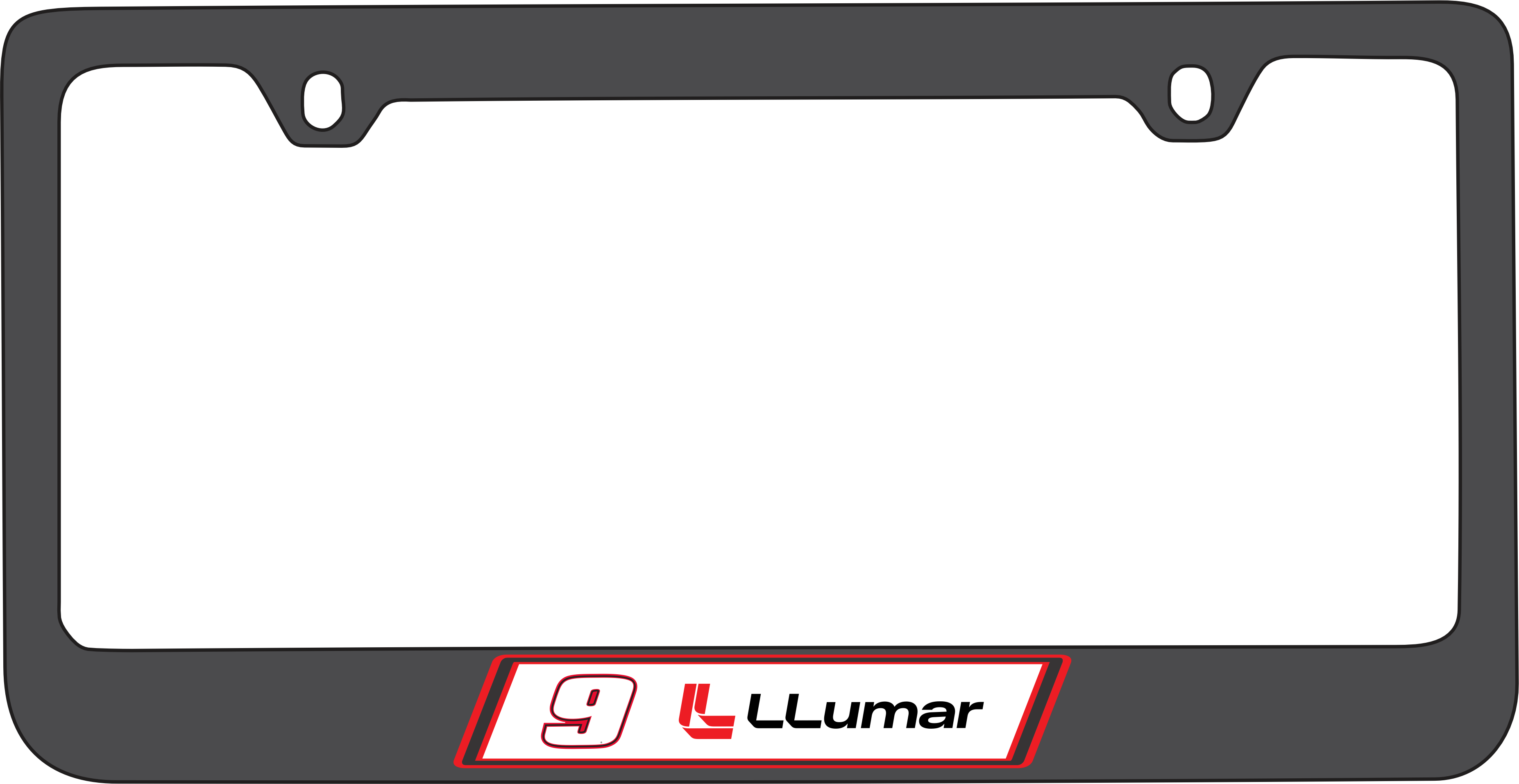 Chase Elliott LLumar # & Sponsor Black License Plate Frame
