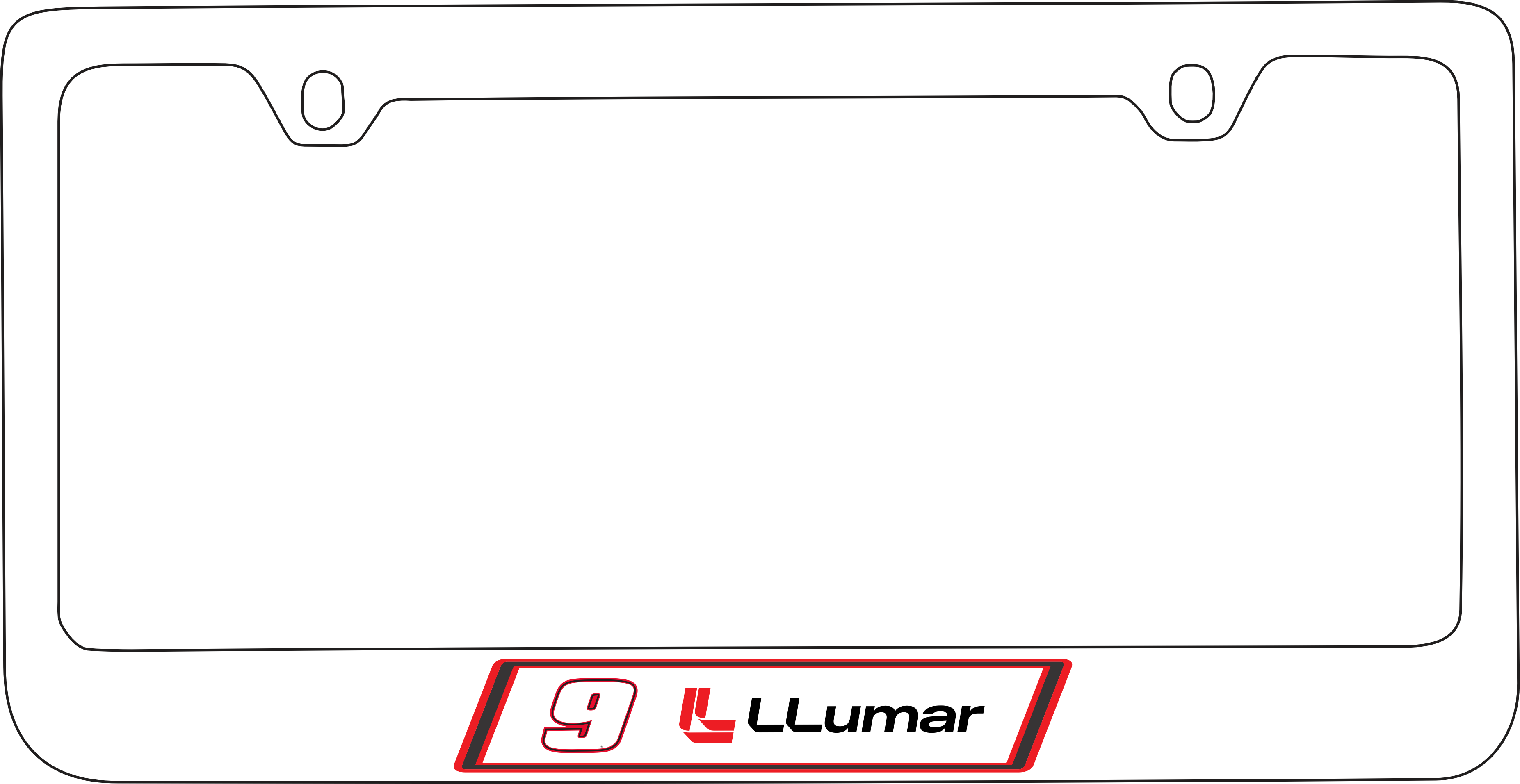 Chase Elliott LLumar # & Sponsor White License Plate Frame