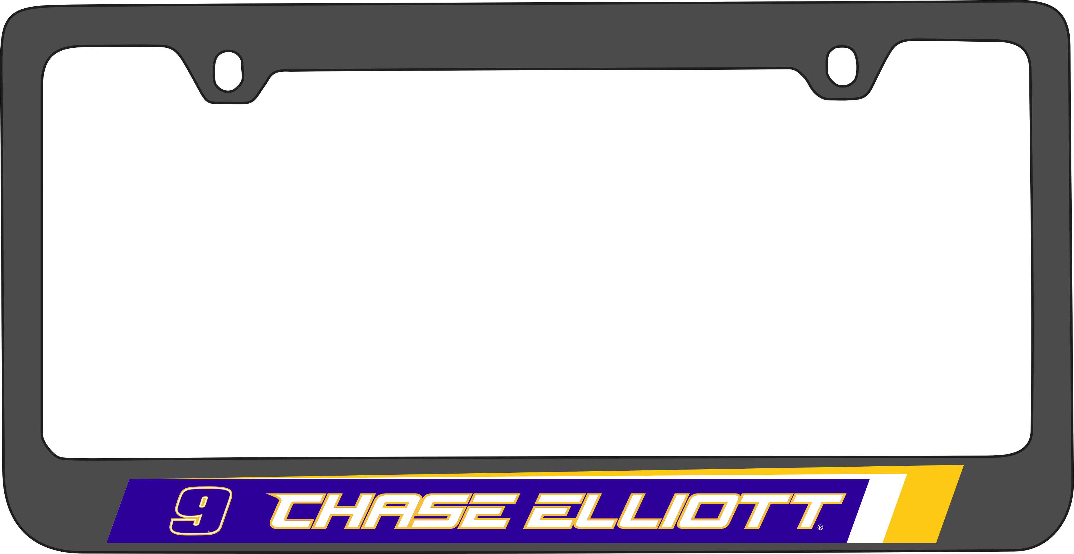Chase Elliott NAPA # & Name Rail Black License Plate Frame