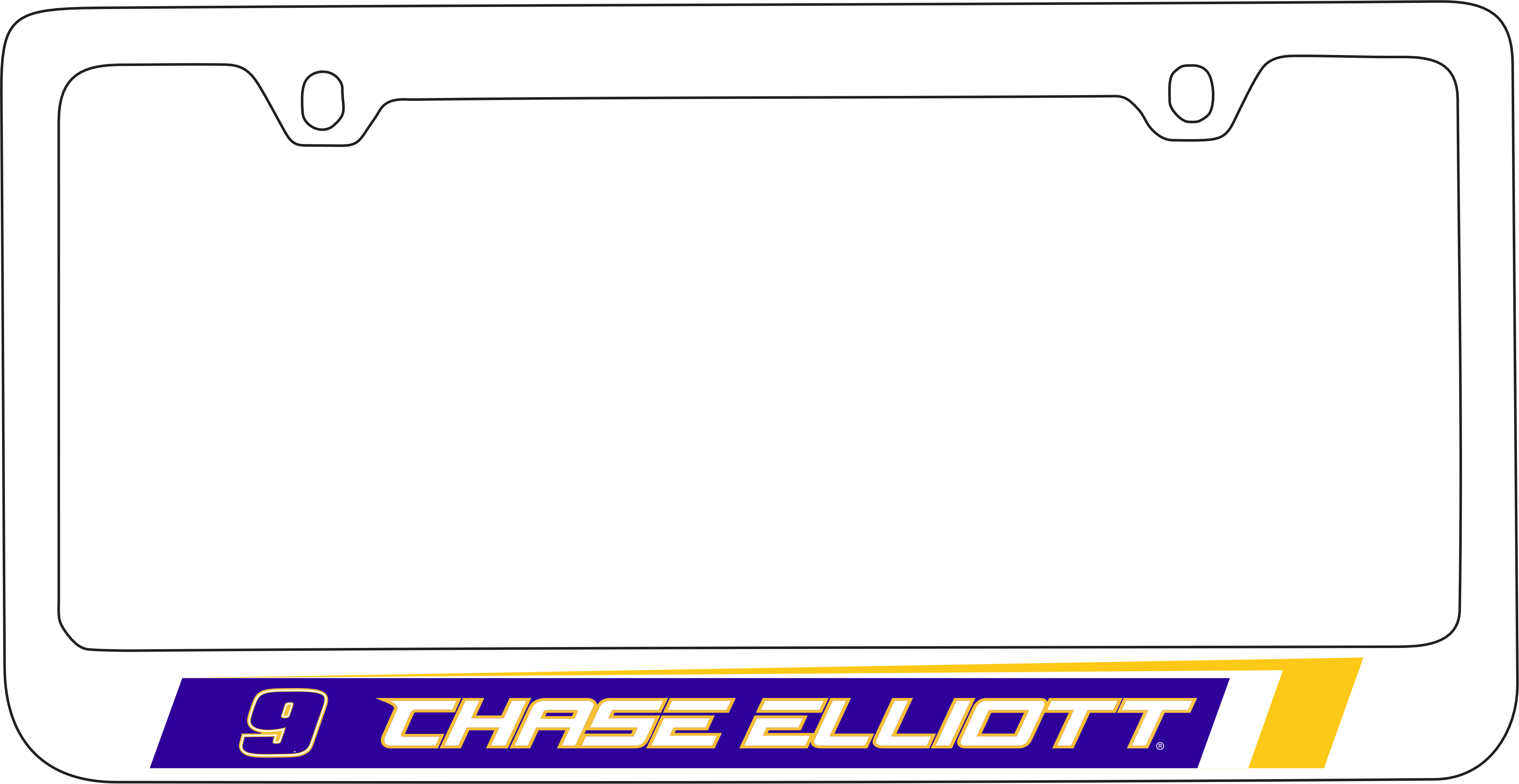 Chase Elliott NAPA # & Name Rail White License Plate Frame