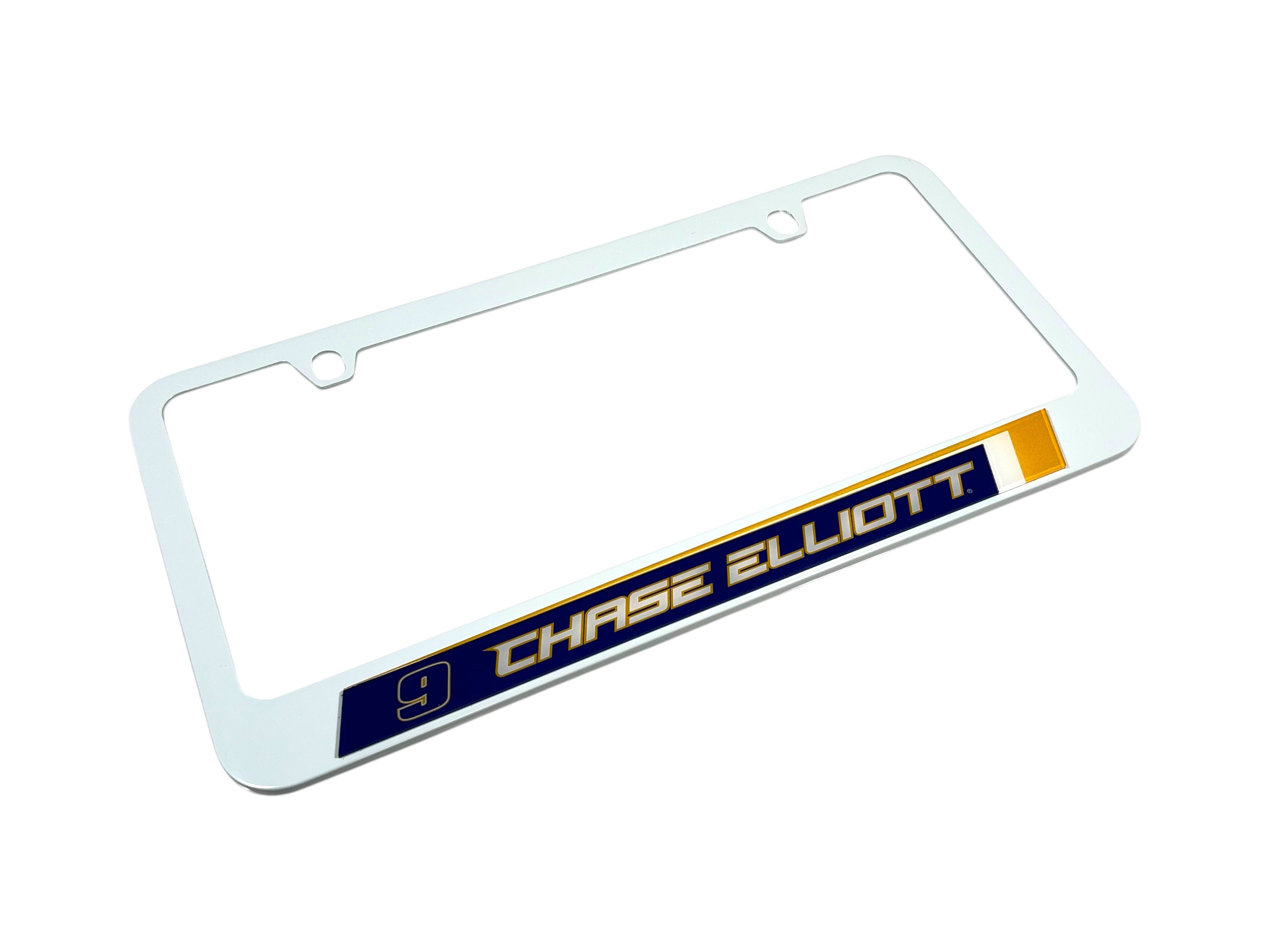 Chase Elliott NAPA # & Name Rail White License Plate Frame