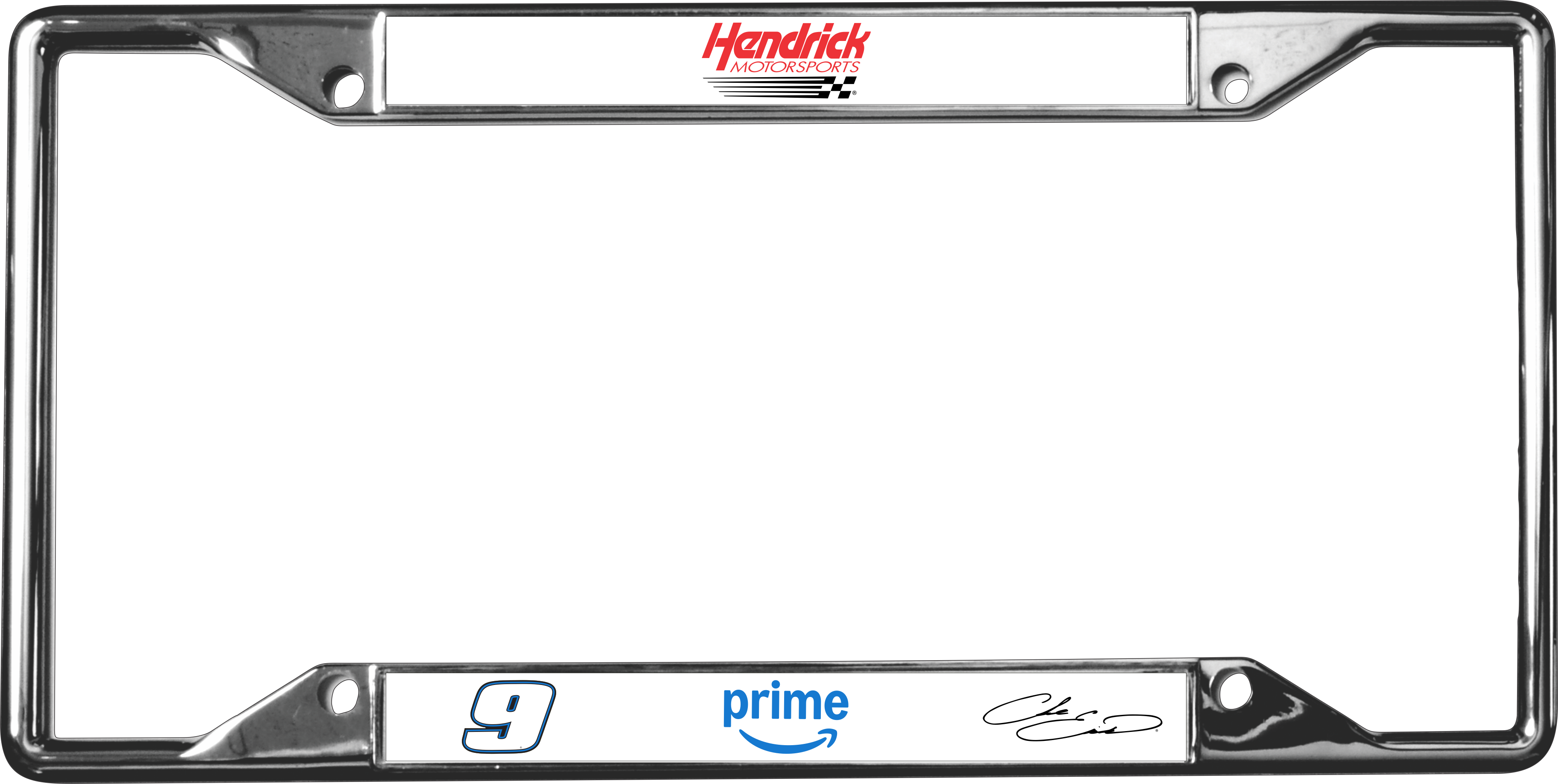Chase Elliott Amazon Prime # & Sponsor Chrome License Plate Frame