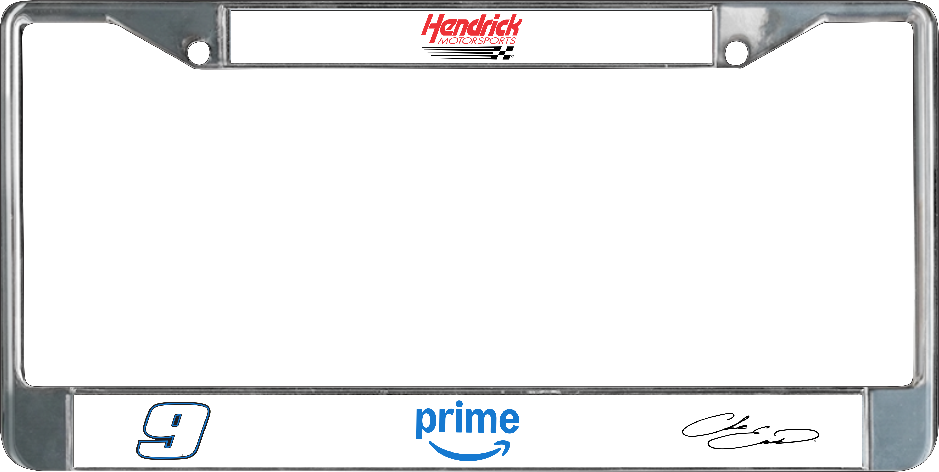 Chase Elliott Amazon Prime # & Sponsor Chrome License Plate Frame