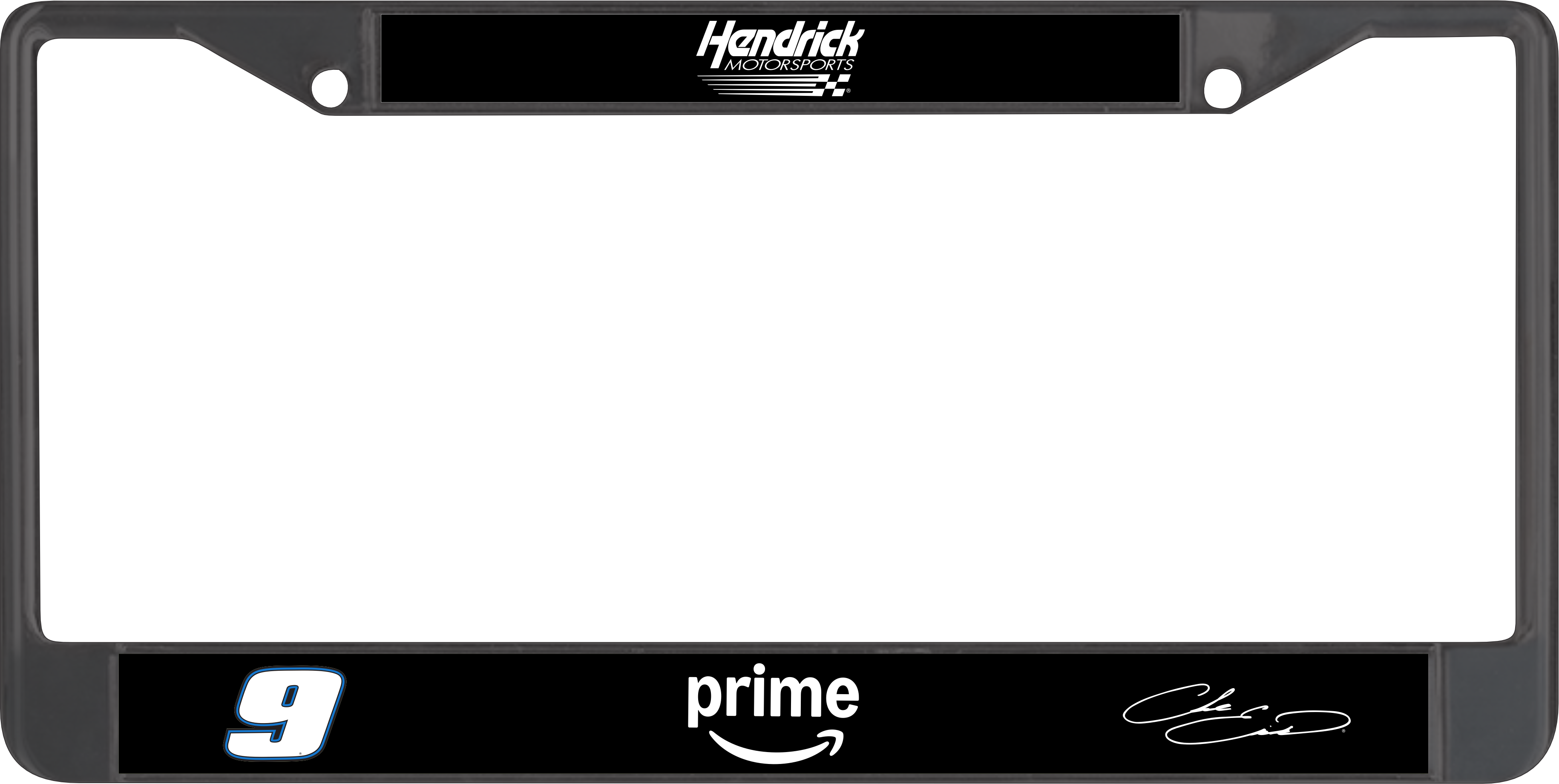 Chase Elliott Amazon Prime # & Sponsor Black License Plate Frame