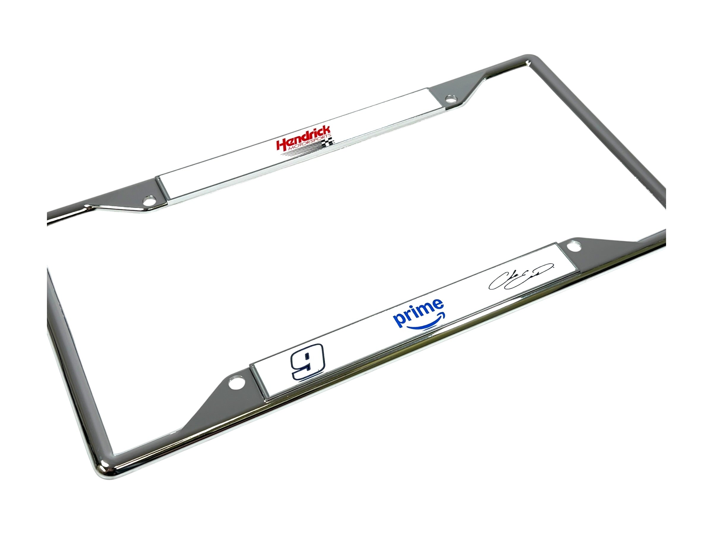 Chase Elliott Amazon Prime # & Sponsor Chrome License Plate Frame