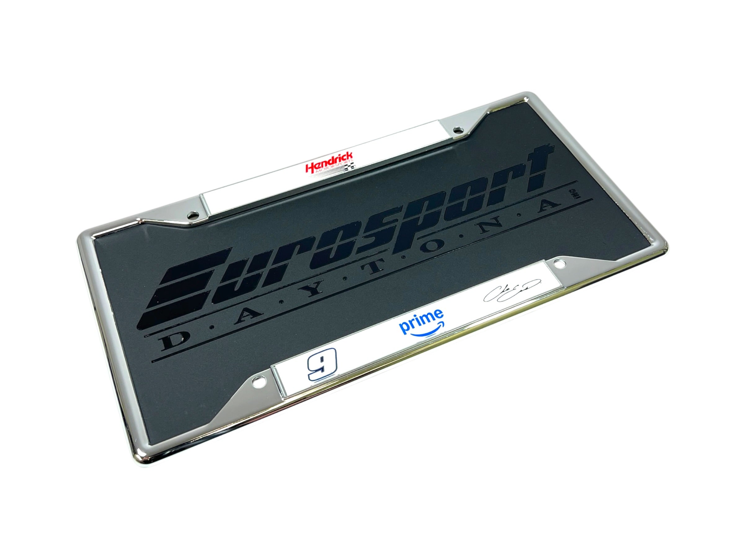 Chase Elliott Amazon Prime # & Sponsor Chrome License Plate Frame