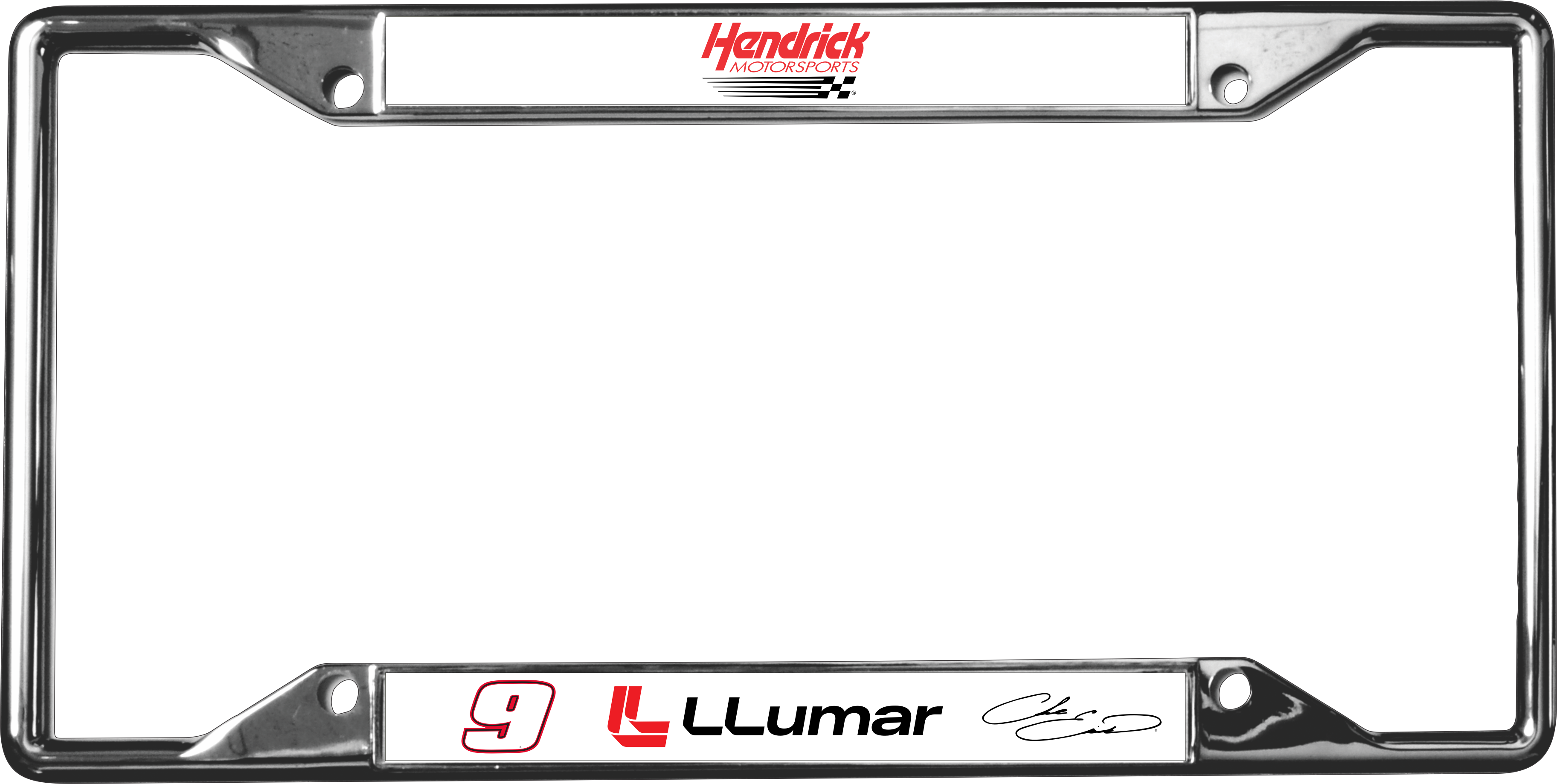 Chase Elliott LLumar # & Sponsor Chrome License Plate Frame