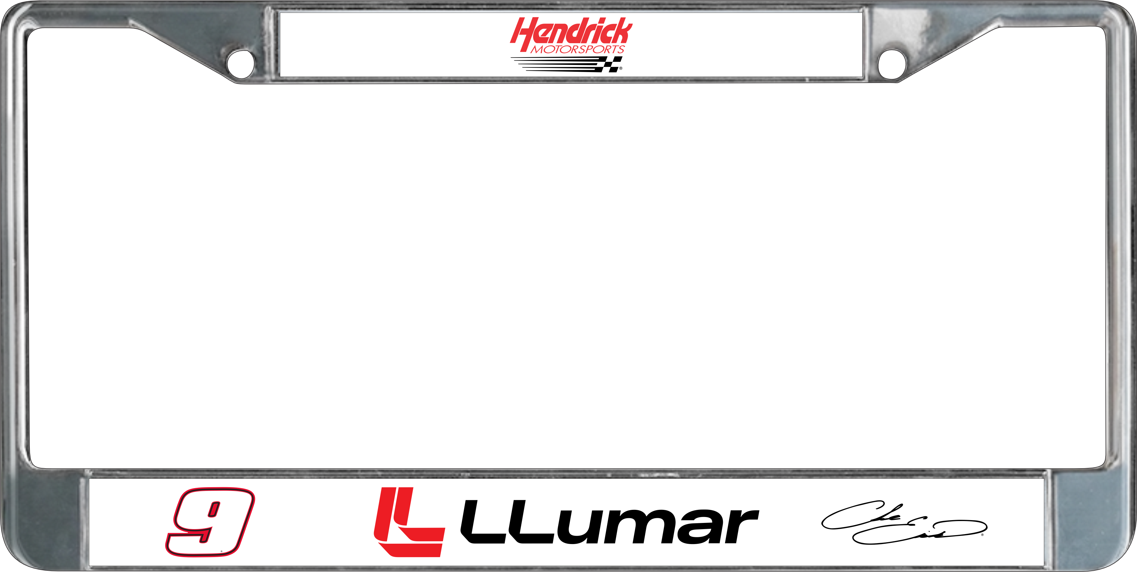 Chase Elliott LLumar # & Sponsor Chrome License Plate Frame