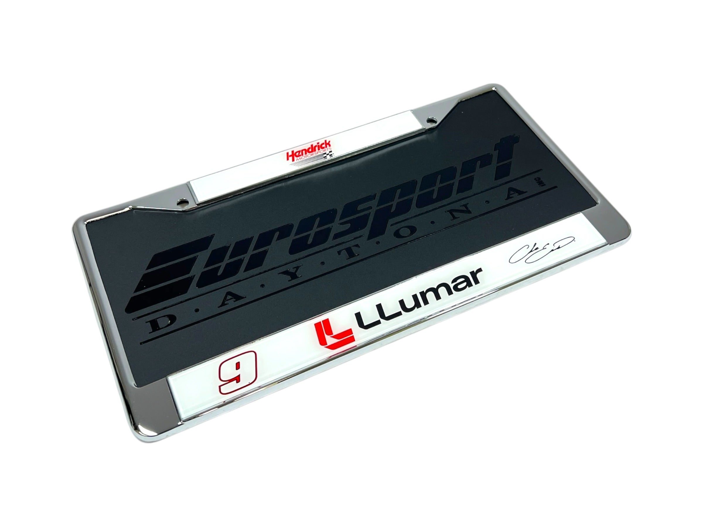 Chase Elliott LLumar # & Sponsor Chrome License Plate Frame