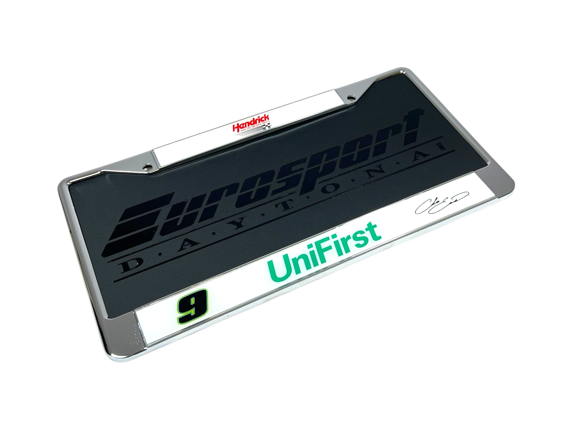 Chase Elliott UniFirst # & Sponsor Chrome License Plate Frame