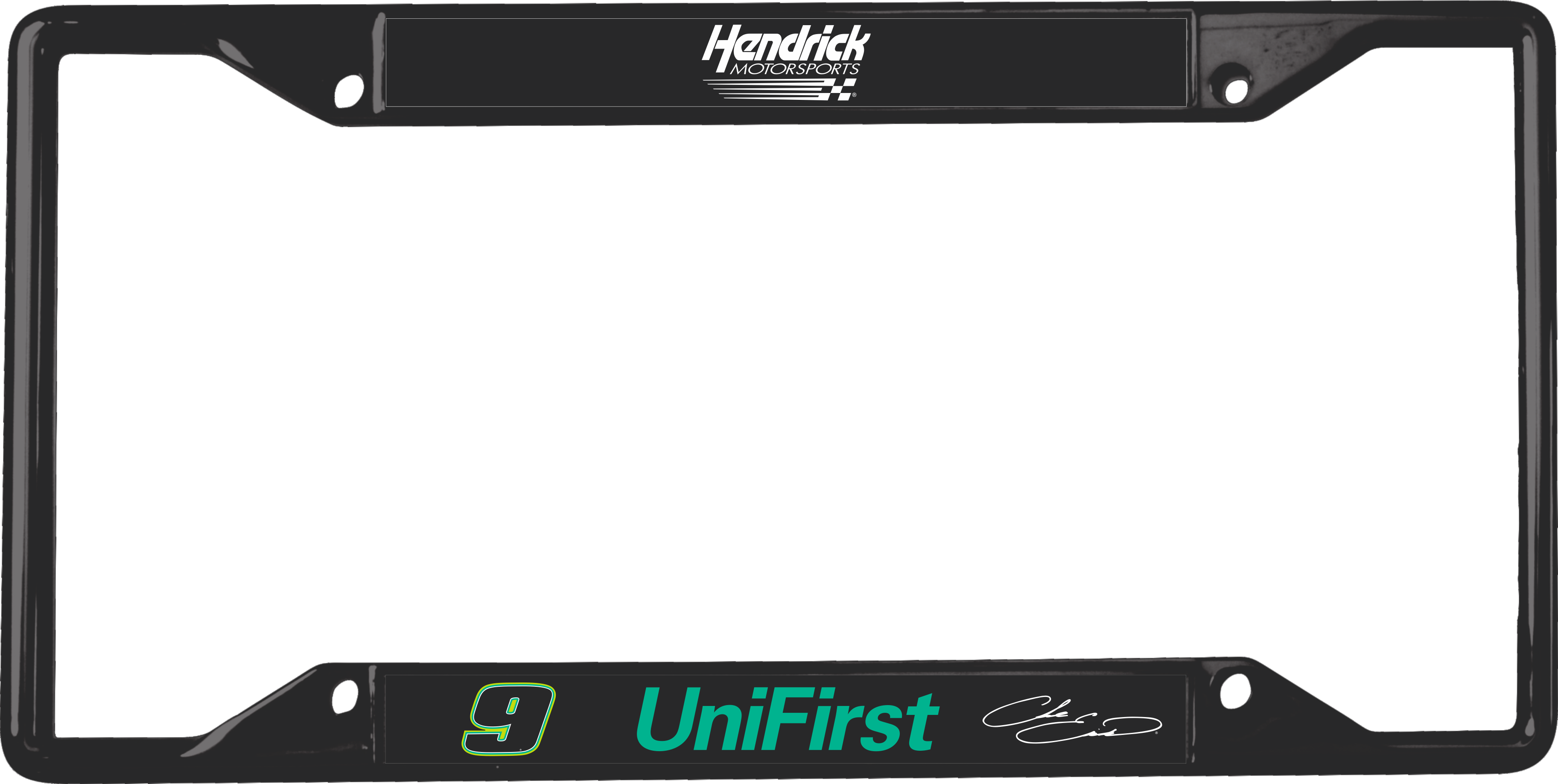 Chase Elliott UniFirst # & Sponsor Black License Plate Frame