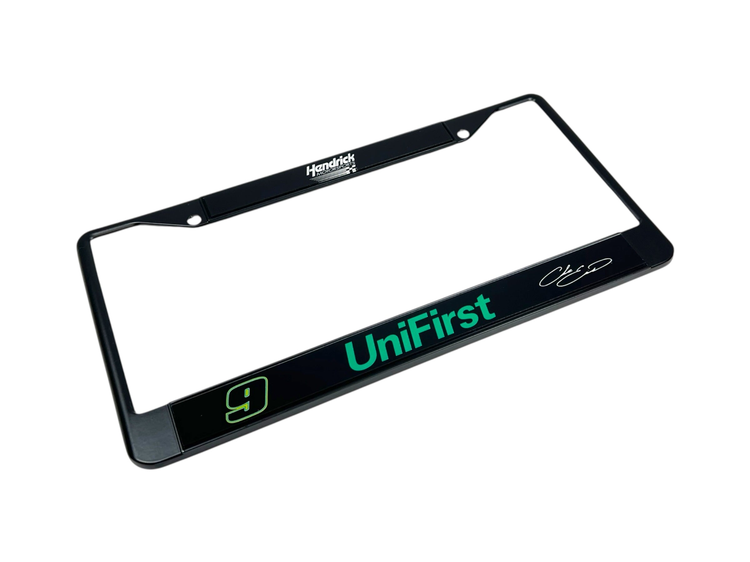 Chase Elliott UniFirst # & Sponsor Black License Plate Frame