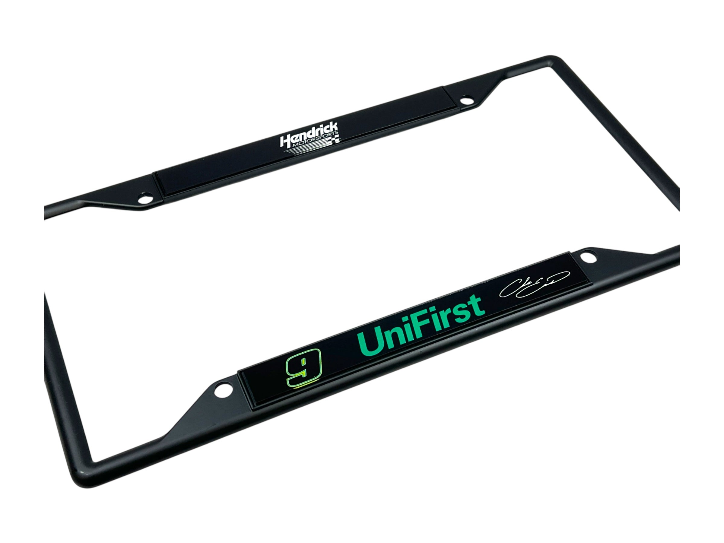 Chase Elliott UniFirst # & Sponsor Black License Plate Frame