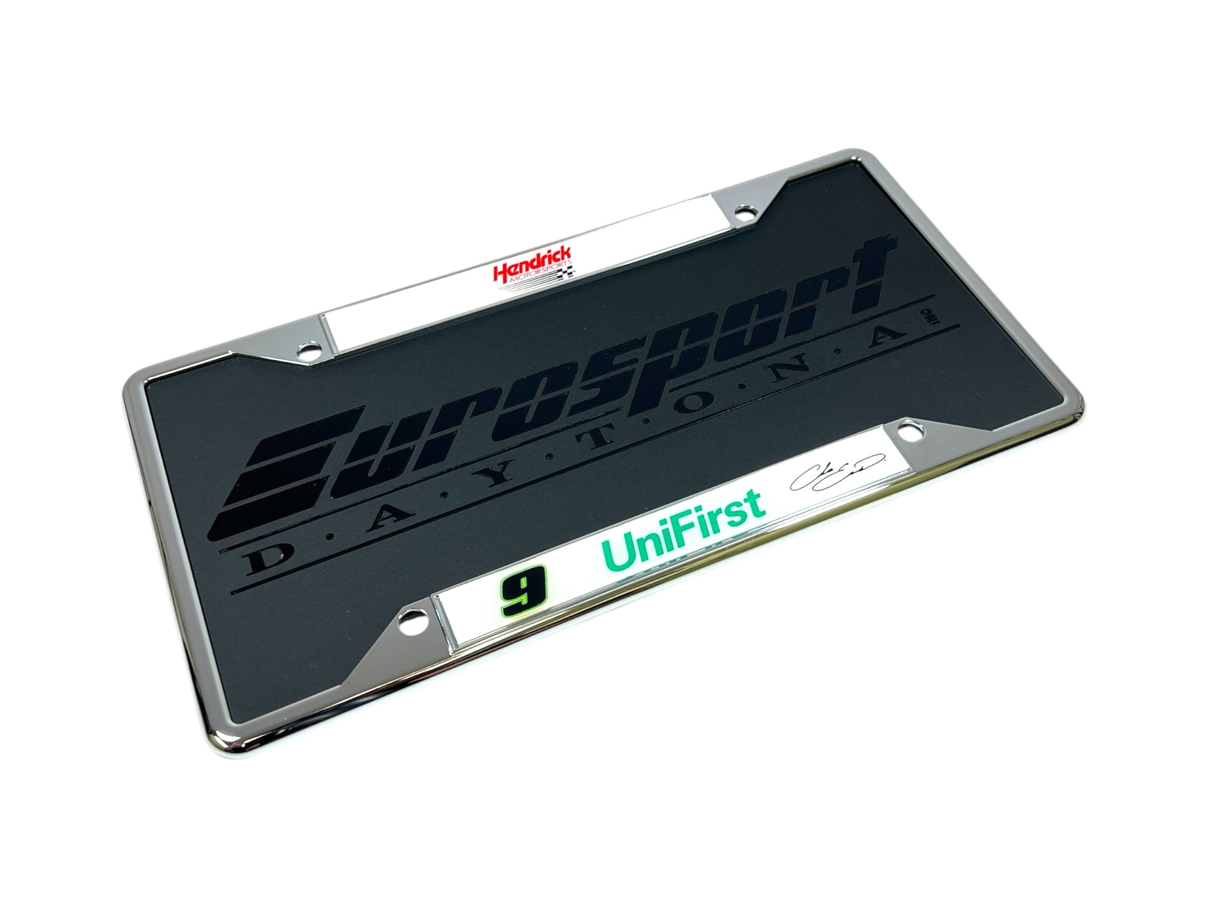 Chase Elliott UniFirst # & Sponsor Chrome License Plate Frame