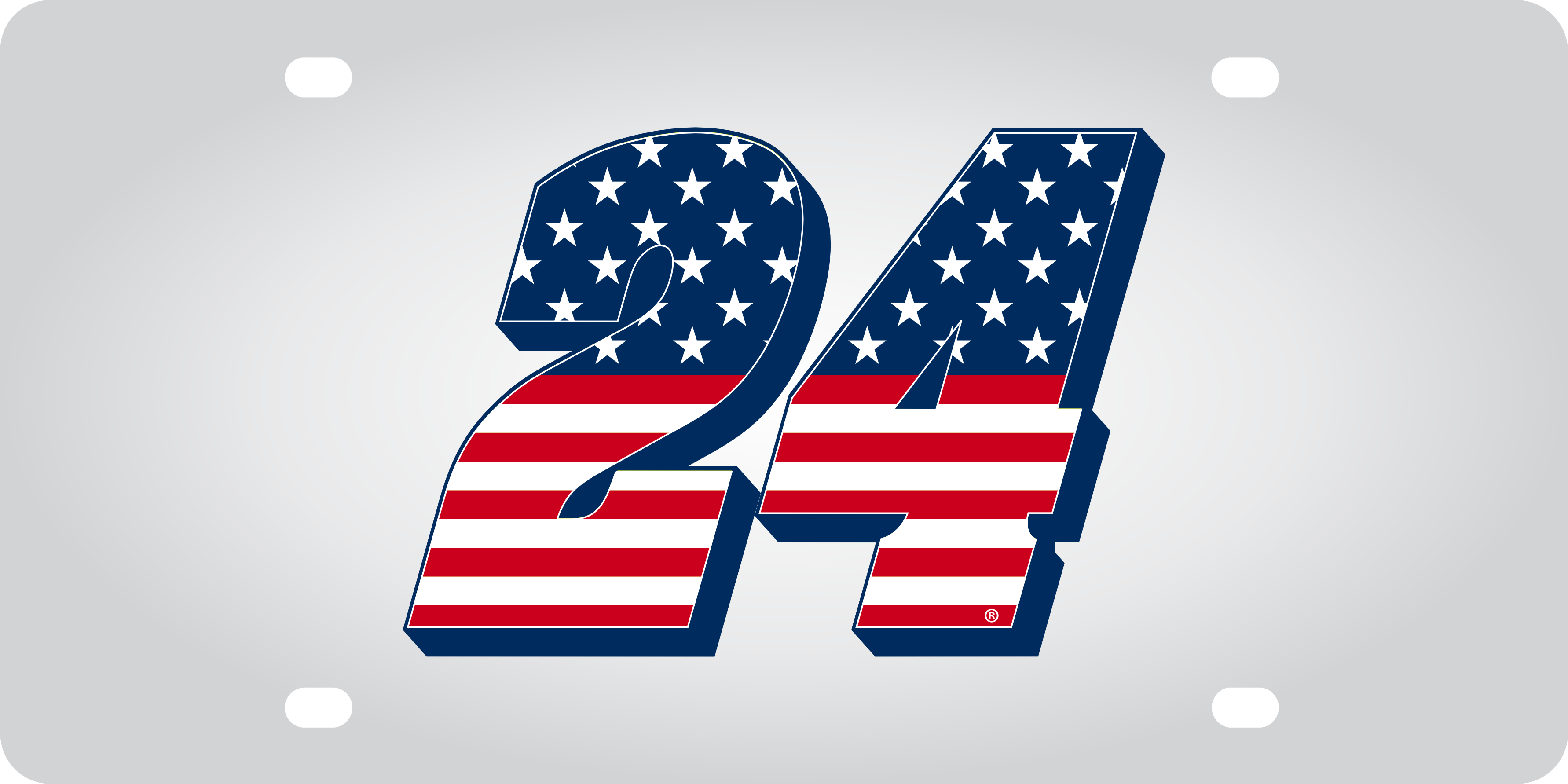 William Byron Patriotic #24 Stainless Steel License Plate