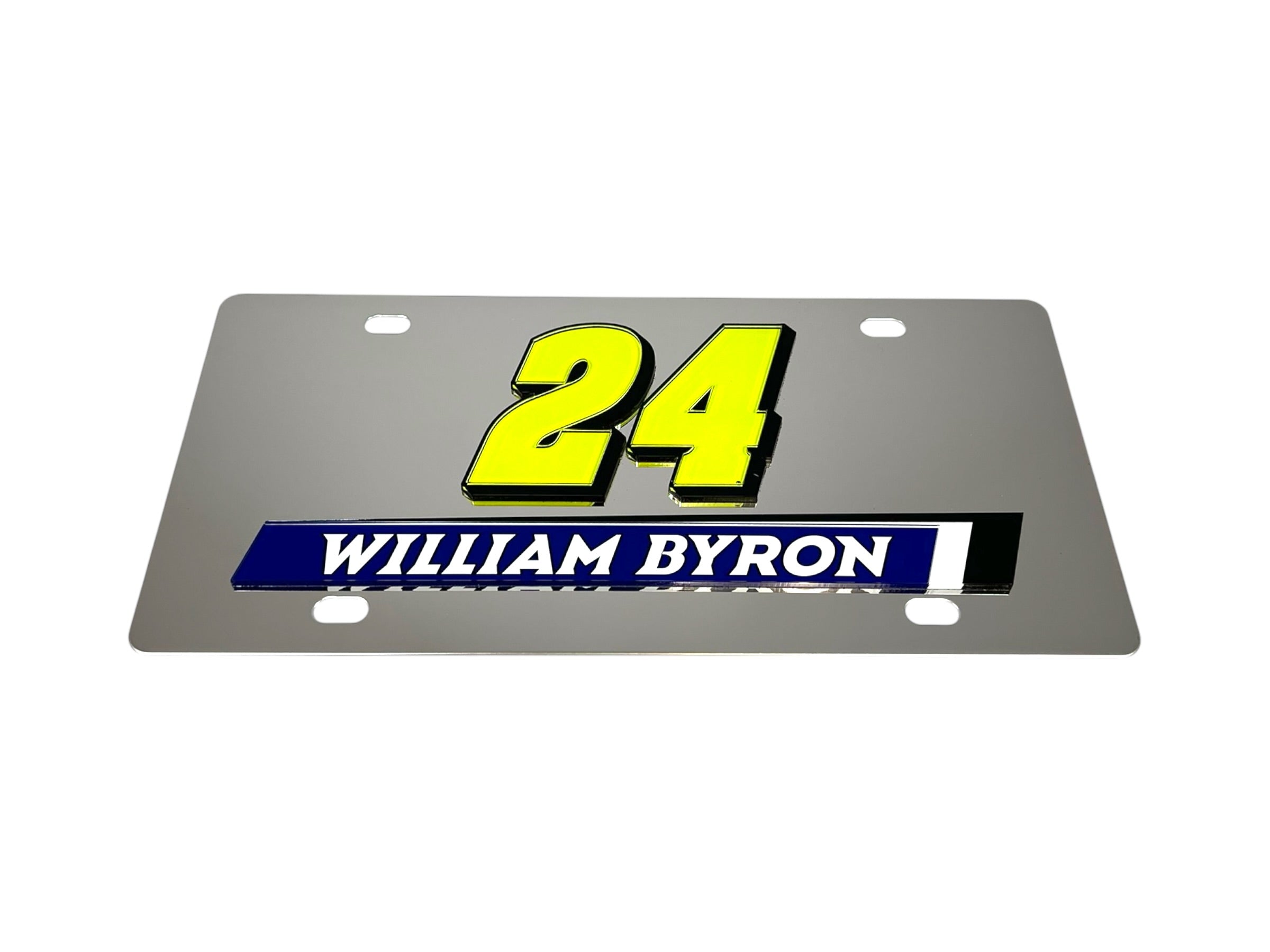 William Byron Raptor # & Name Rail Stainless Steel License Plate