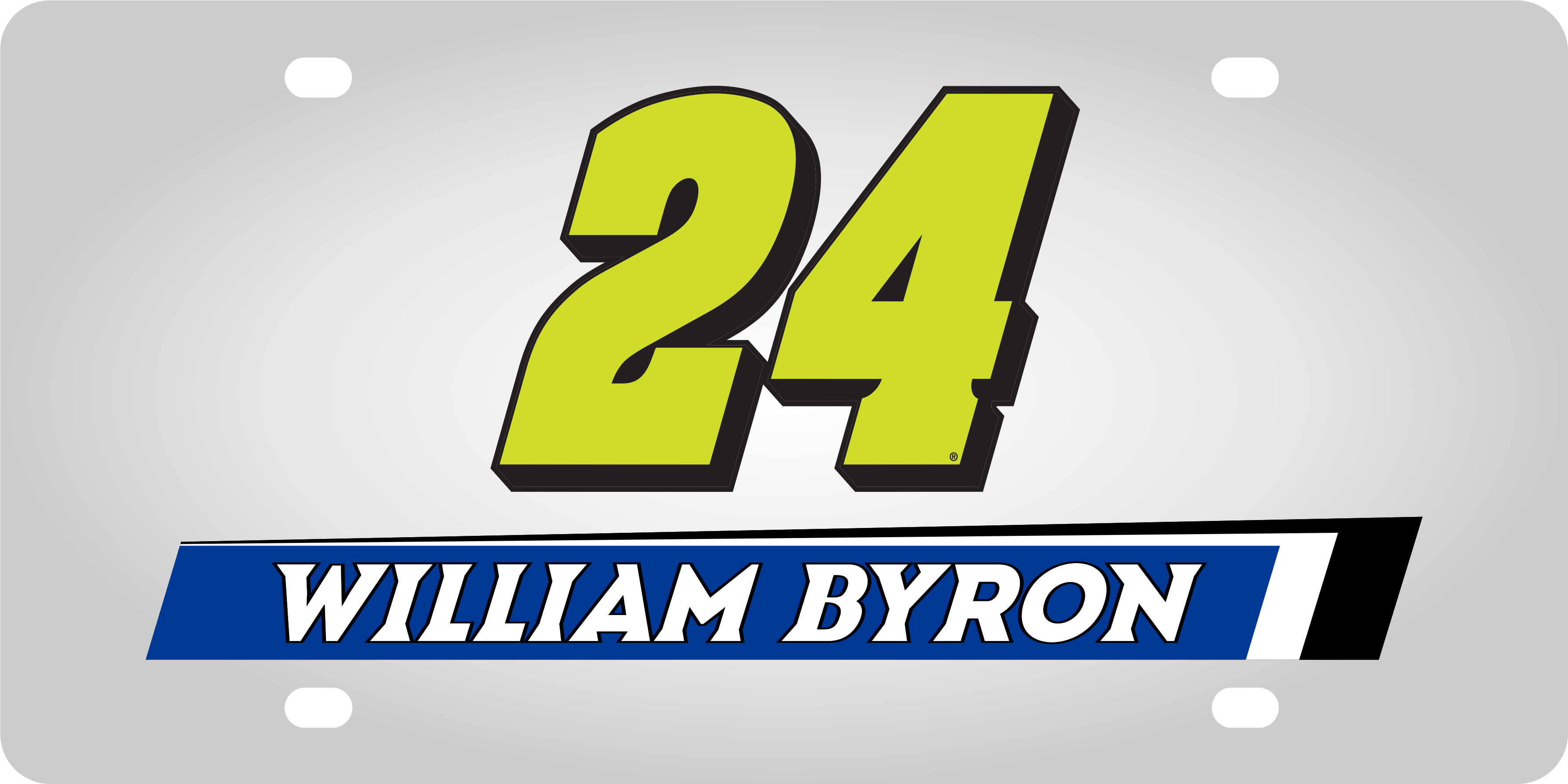 William Byron Raptor # & Name Rail Stainless Steel License Plate