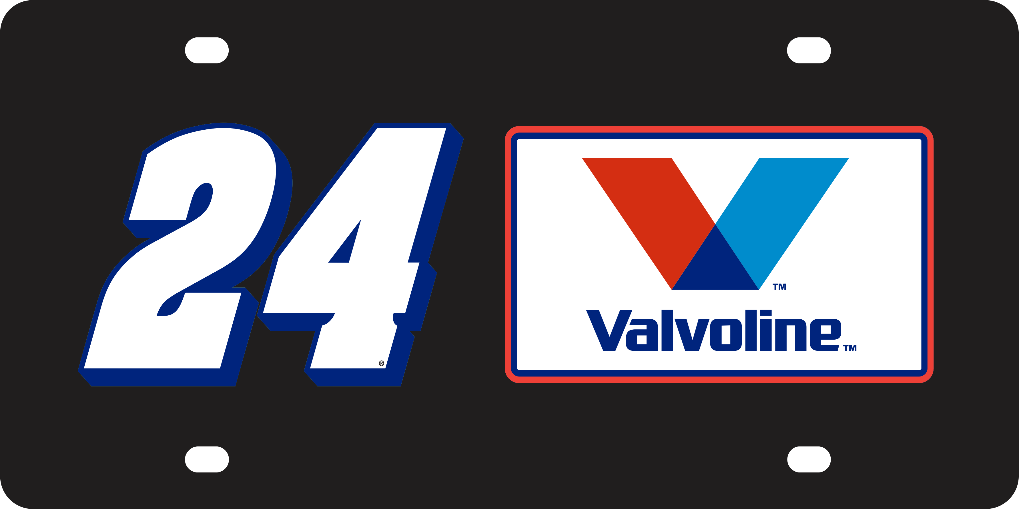 William Byron Valvoline # & Sponsor Acrylic License Plate