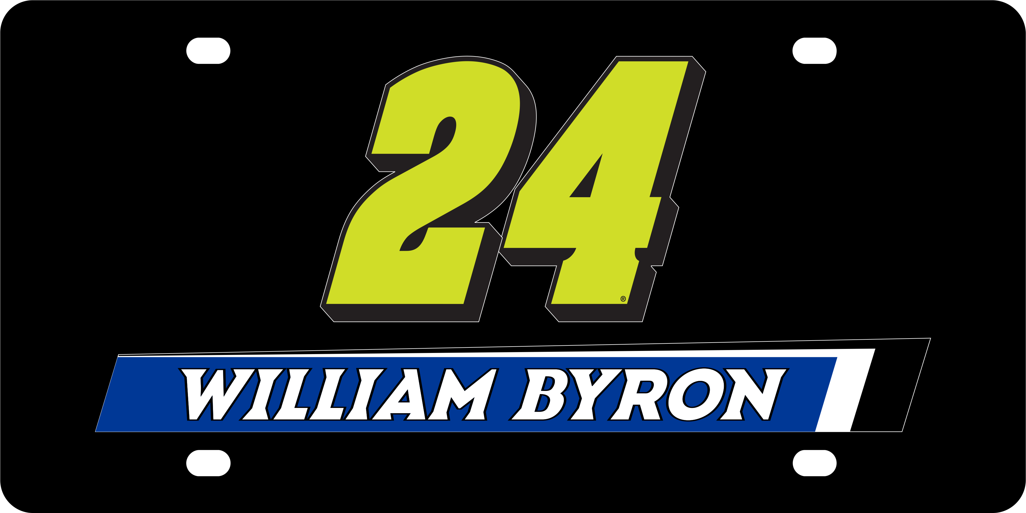 William Byron Raptor # & Name Rail Acrylic License Plate