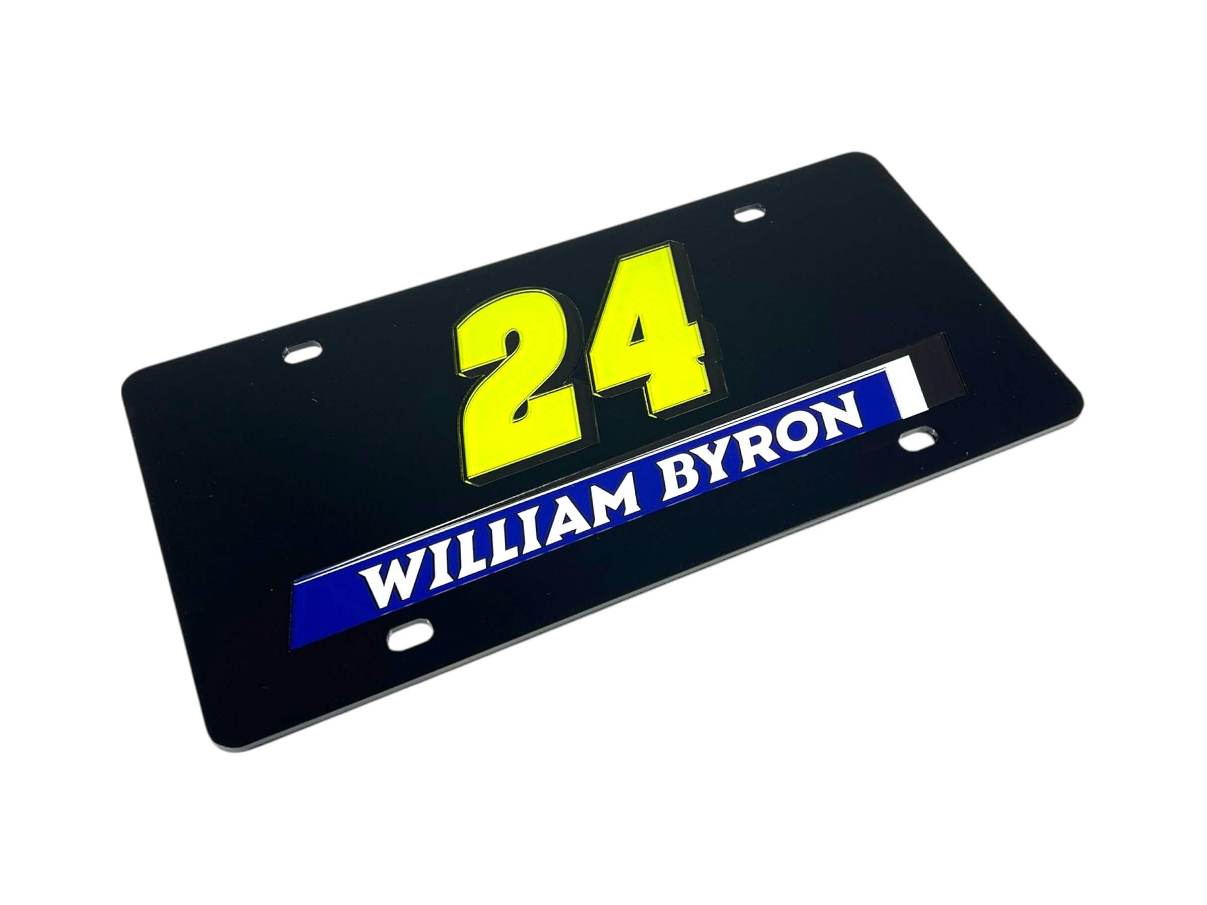 William Byron Raptor # & Name Rail Acrylic License Plate