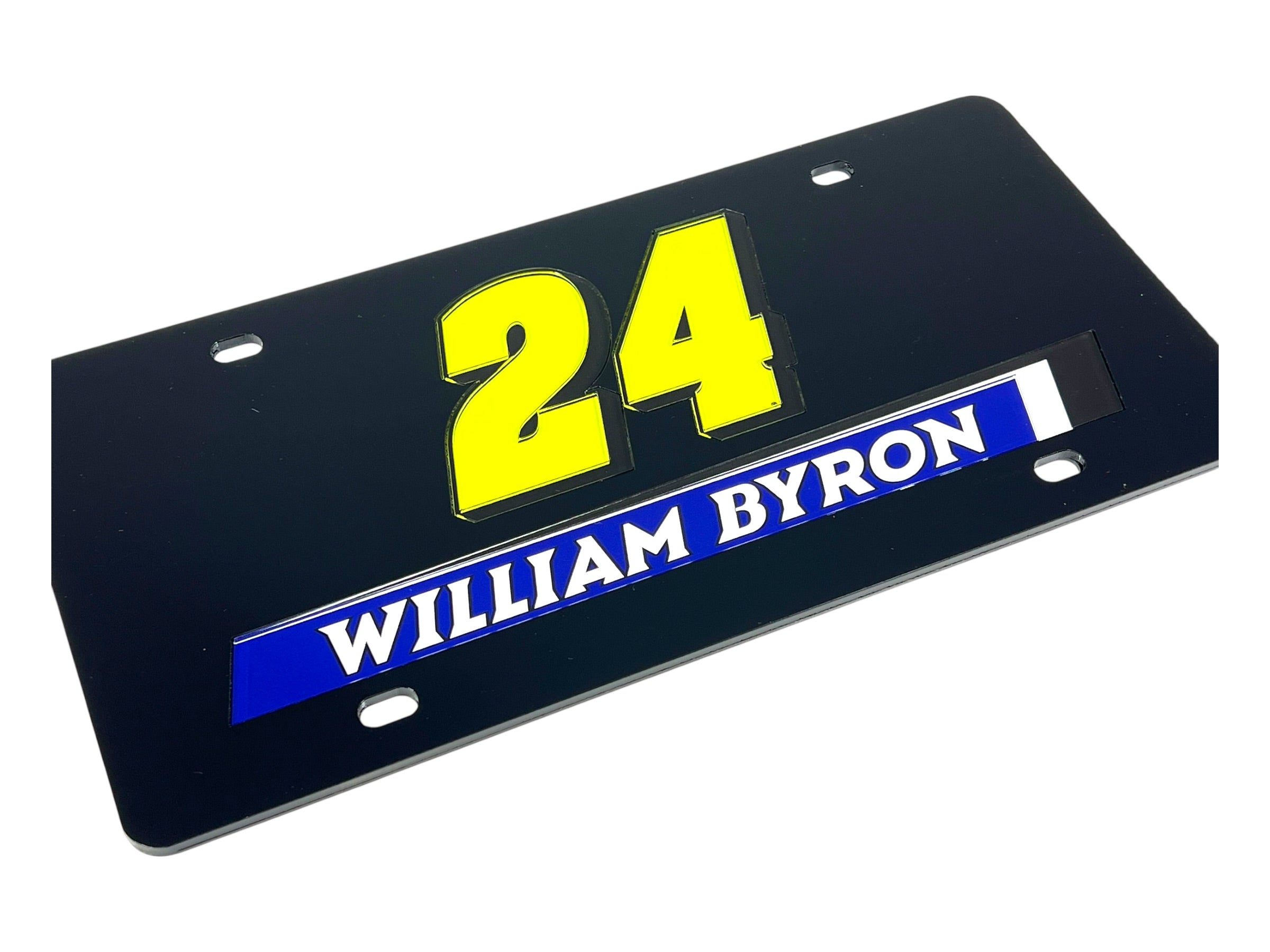 William Byron Raptor # & Name Rail Acrylic License Plate