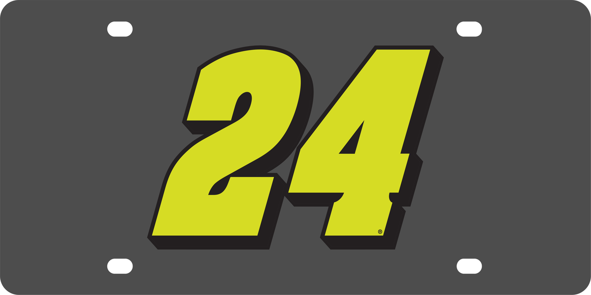 William Byron Fluorescent #24 Carbon Steel License Plate